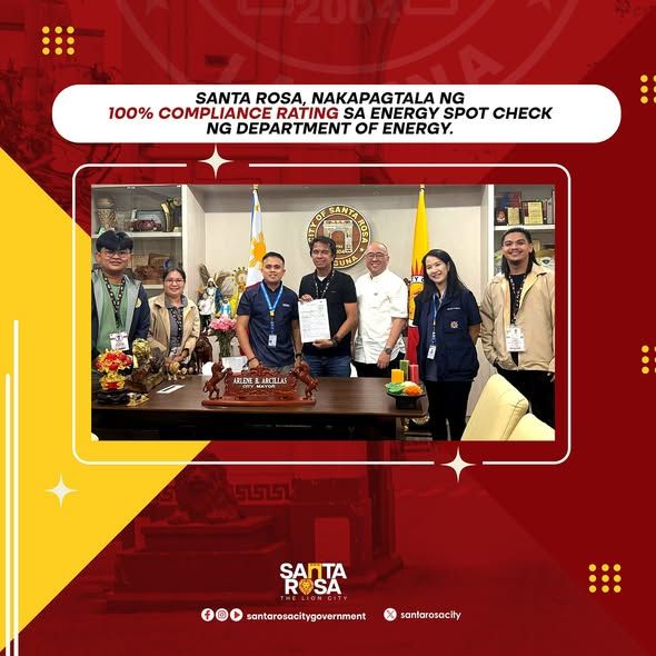 Santa Rosa LGU, 100%-compliant sa DOE