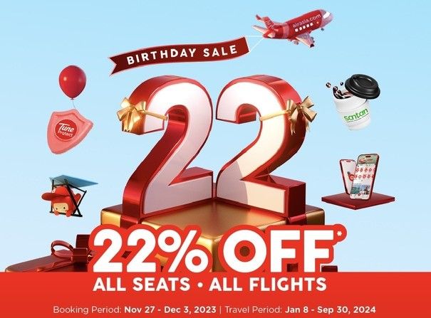 AirAsia PH offers 22% off on 22nd anniversary