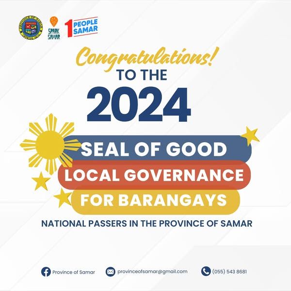 53 Samar barangays in get 2024 Seal of Good Local Governance