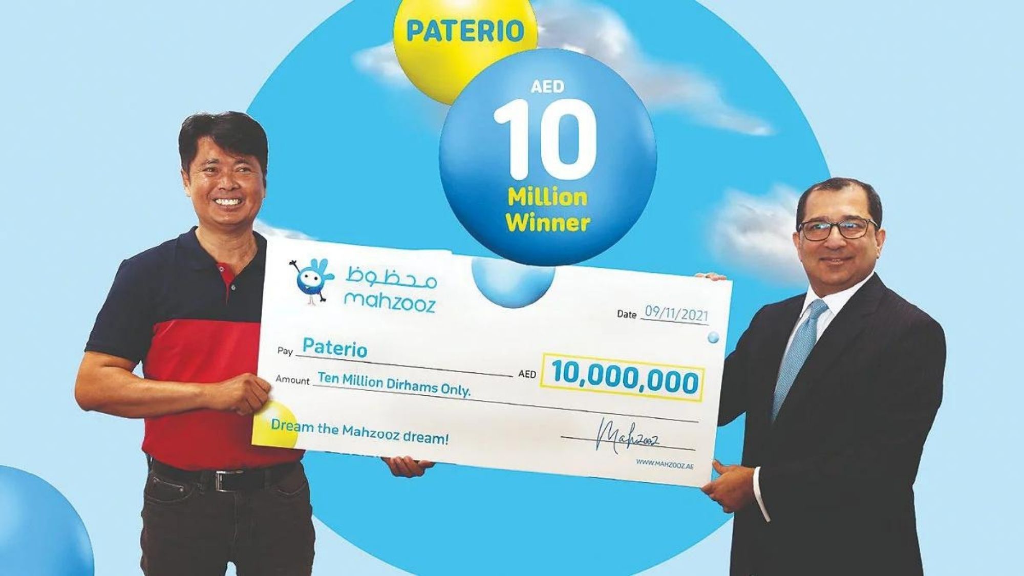 Life changing luck! Dubai OFW wins AED 10 million in lottery draw photo PEP.ph