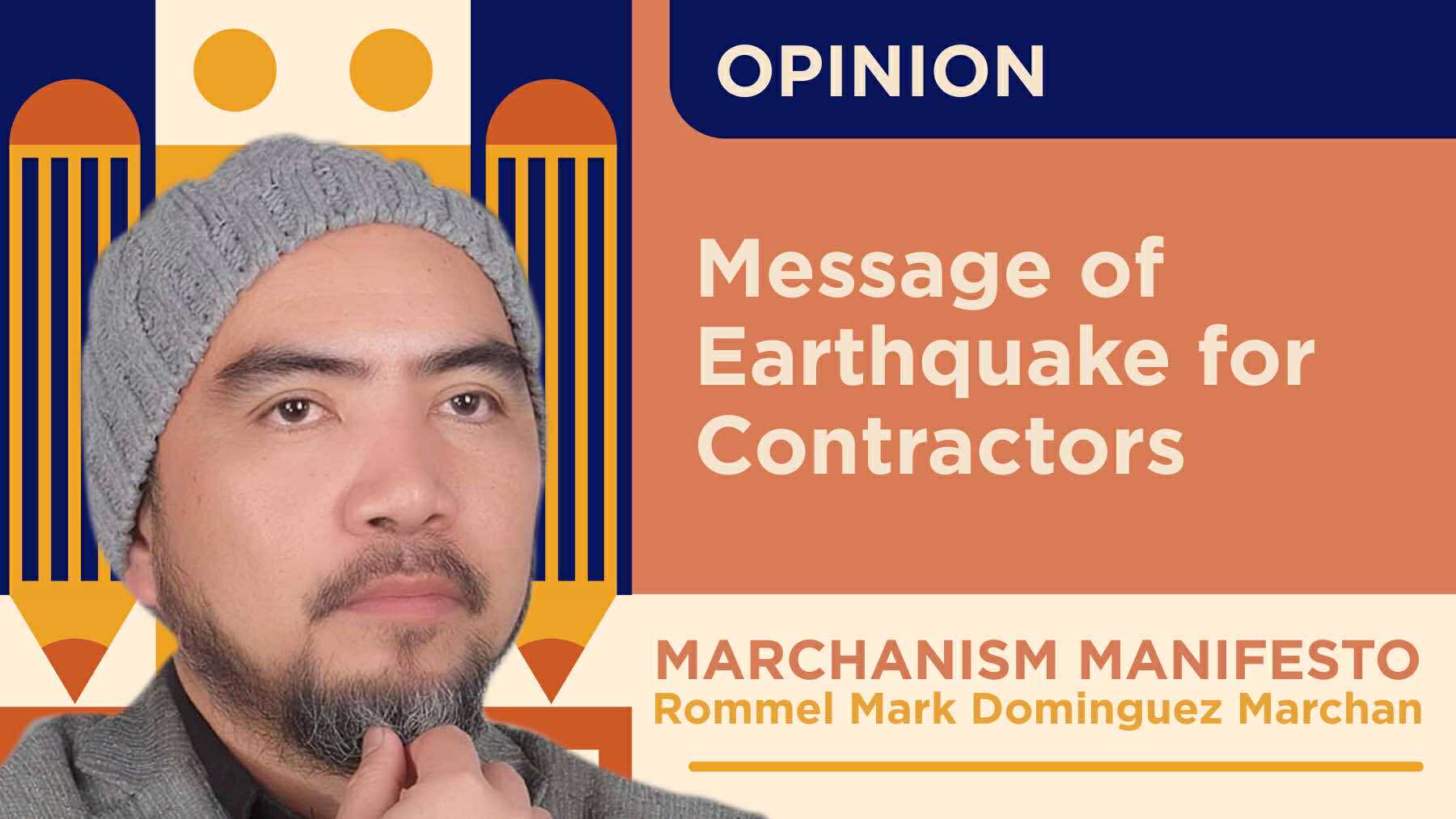 Message of Earthquake for Contractors