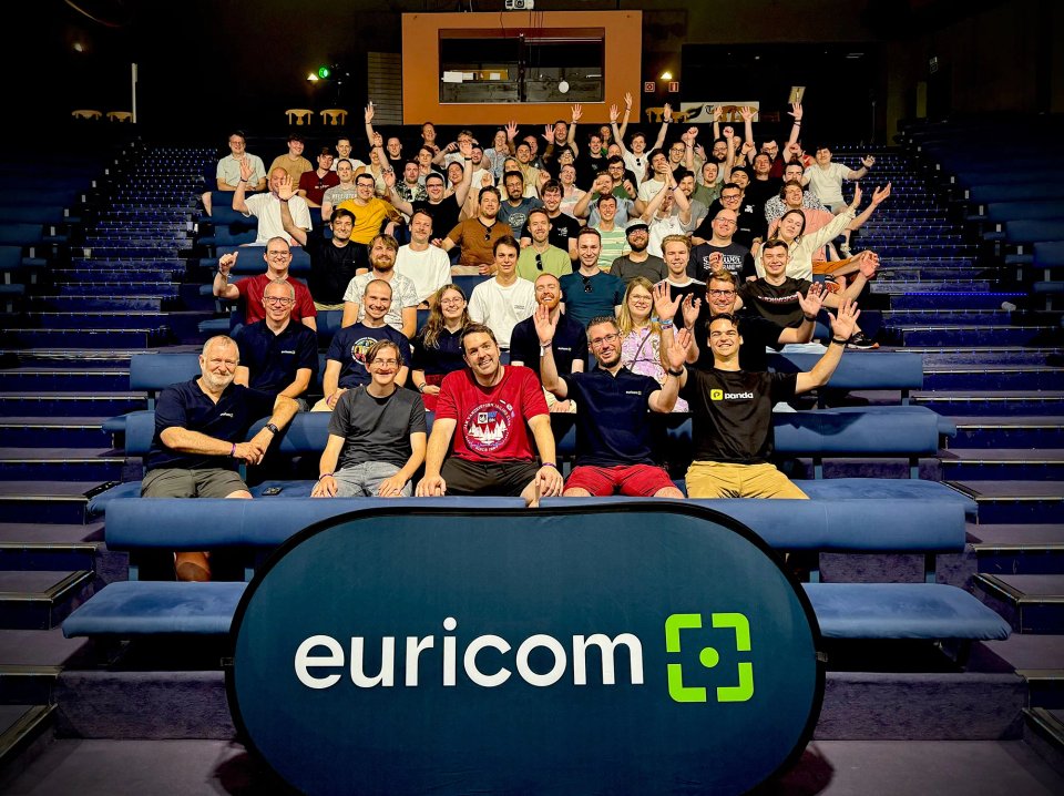 Company offsite in Spain Portugal for Euricom group picture inside meeting room 1