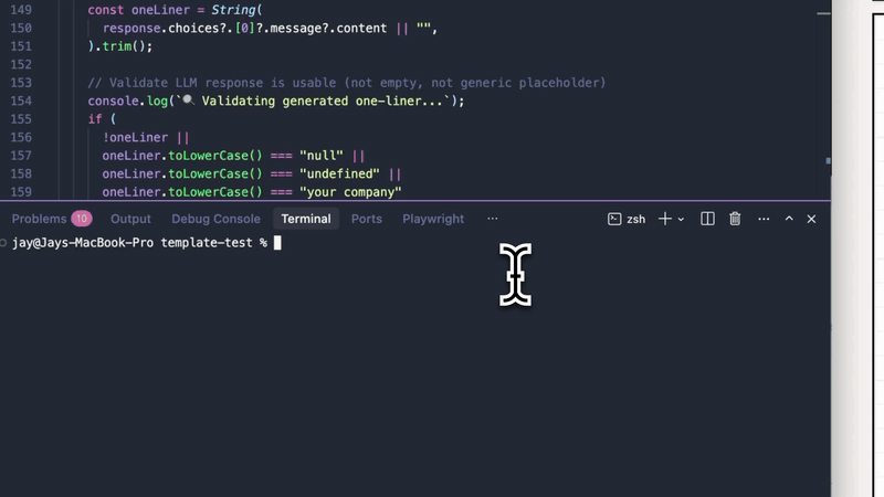one-line-generator-template