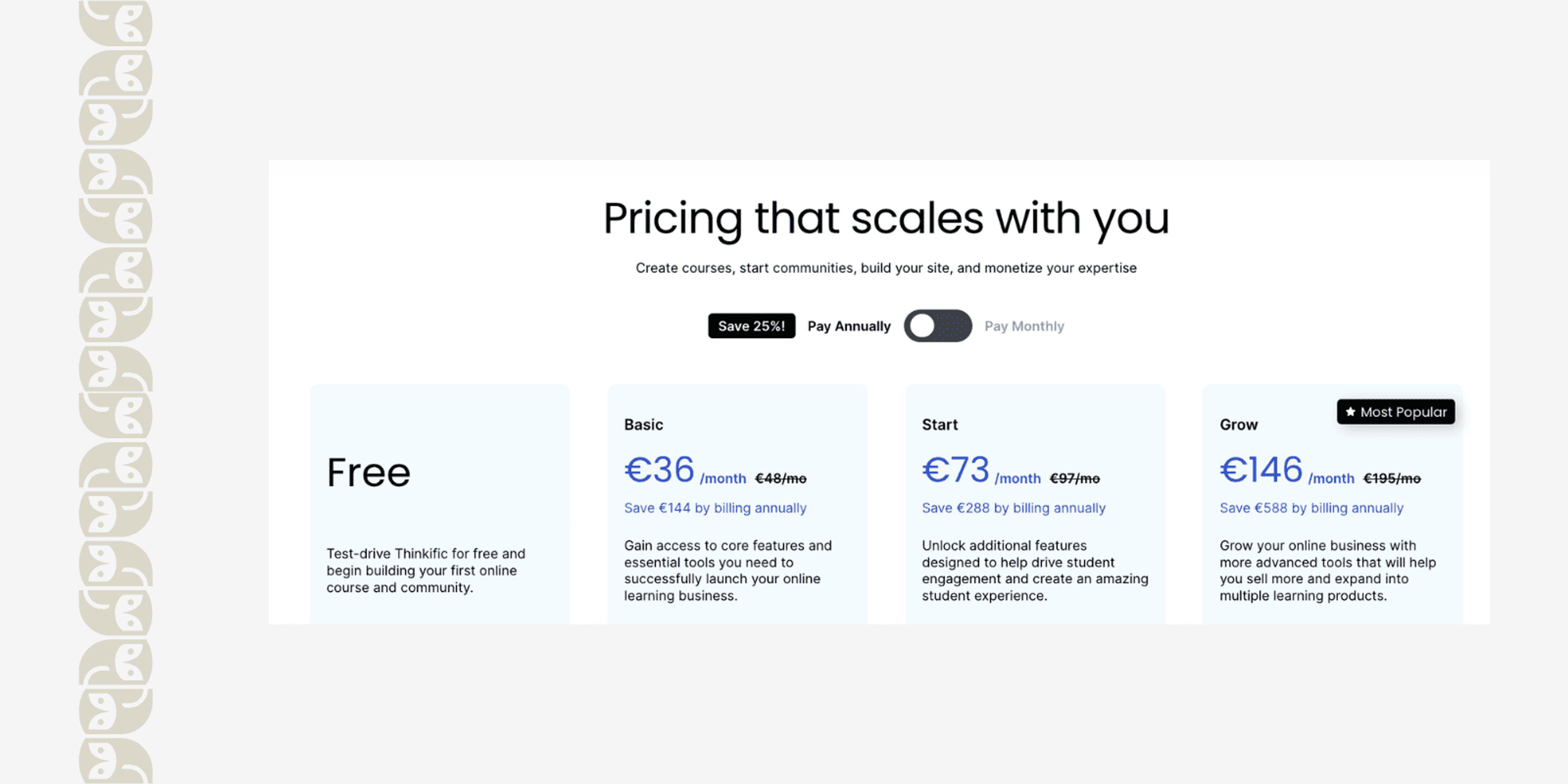 Thinkific Pricing Plans Overview