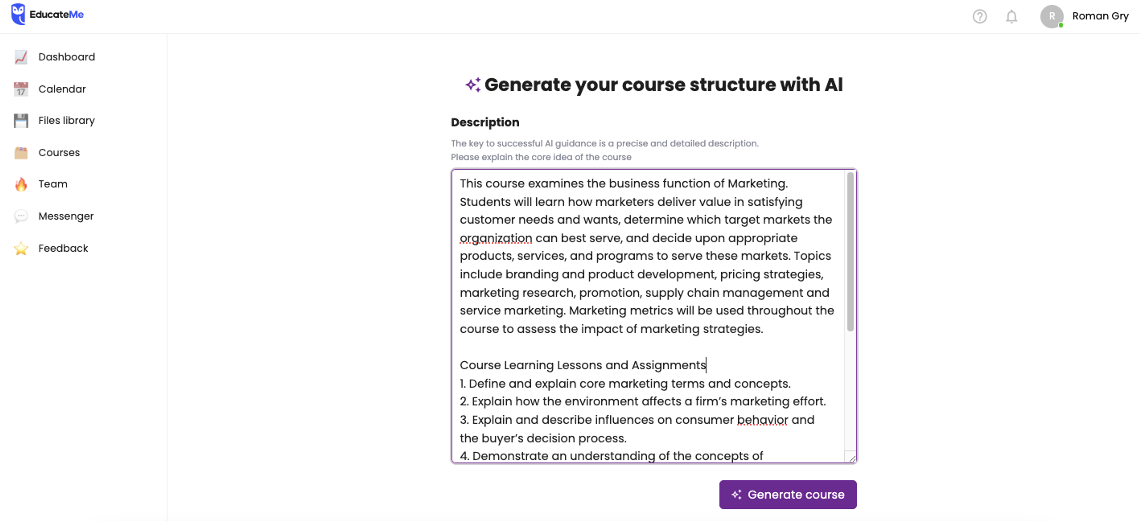 create online academy content with EducateMe