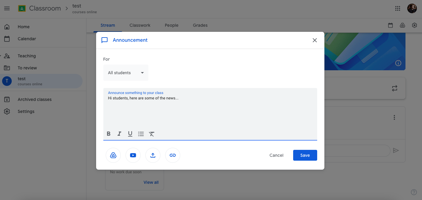 Google Classroom: Platform with multiple collaborative apps