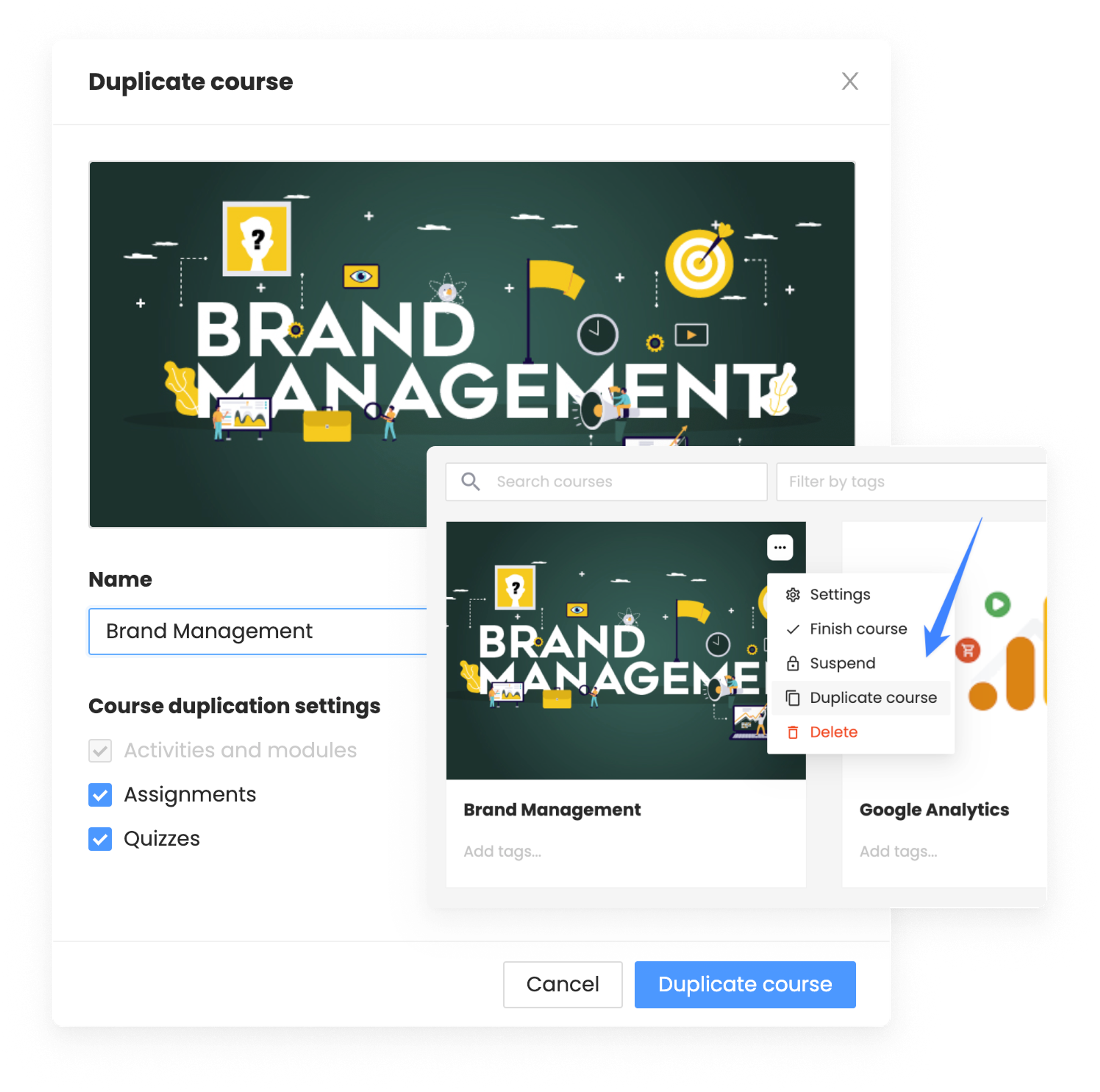Course Duplication EducateMe