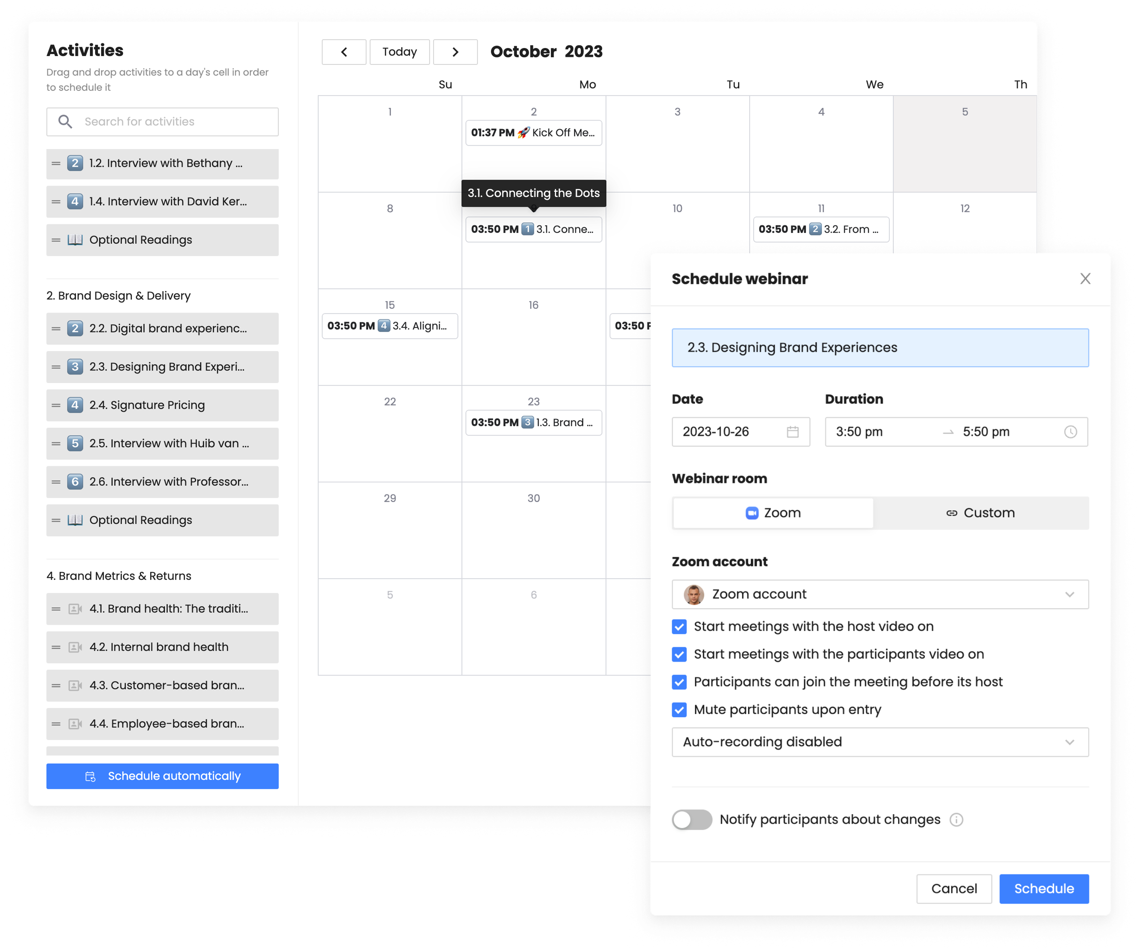 Drip Scheduling EducateMe LMS