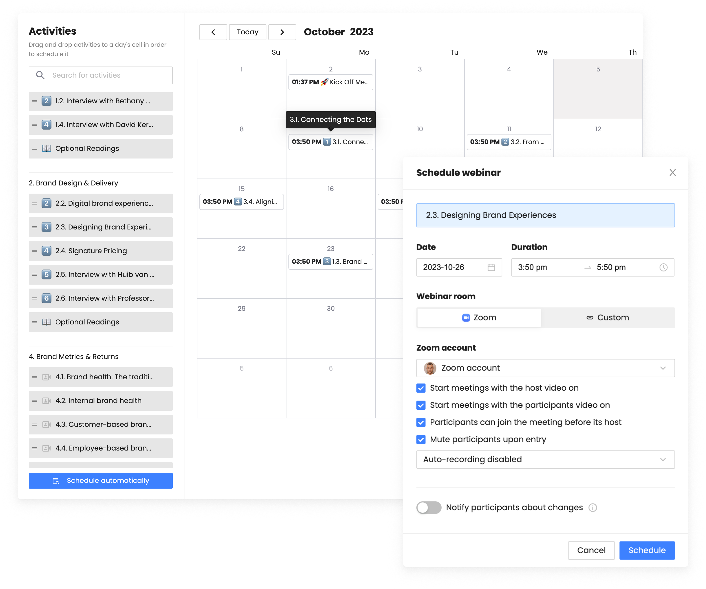 Drip Scheduling EducateMe LMS