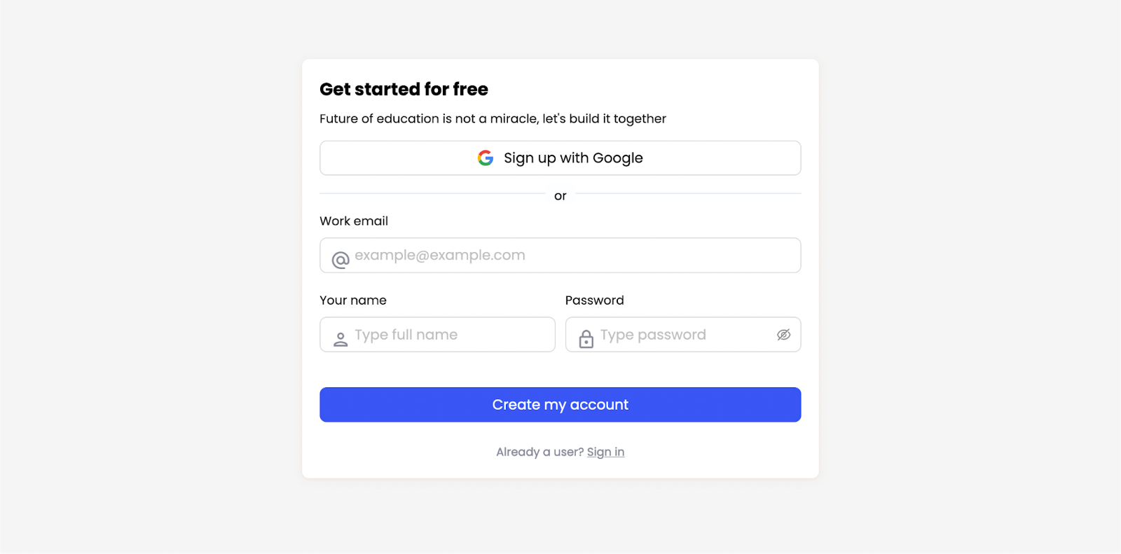 Sign Up For EducateMe Platform