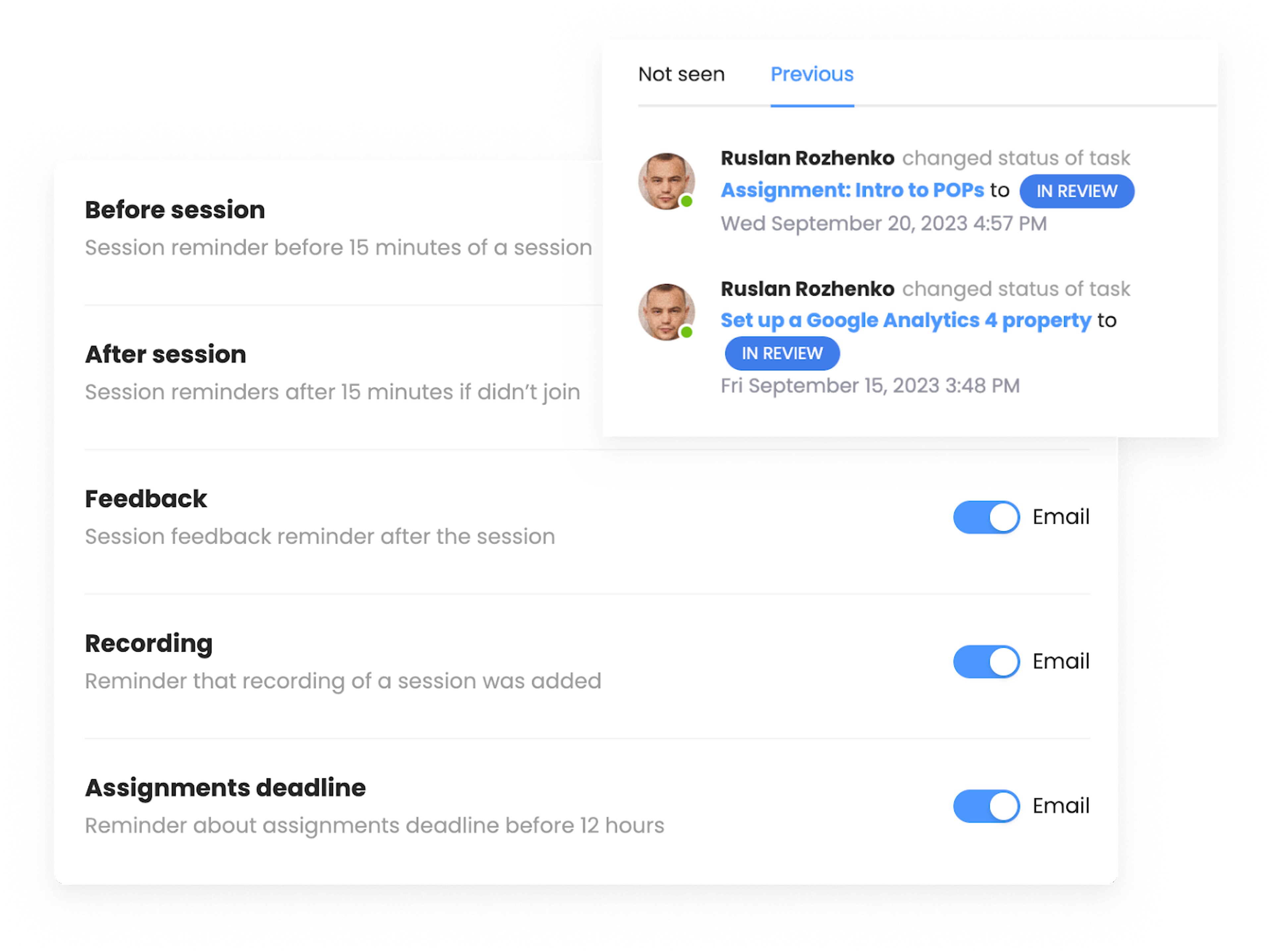 Notifications/Emails EducateMe