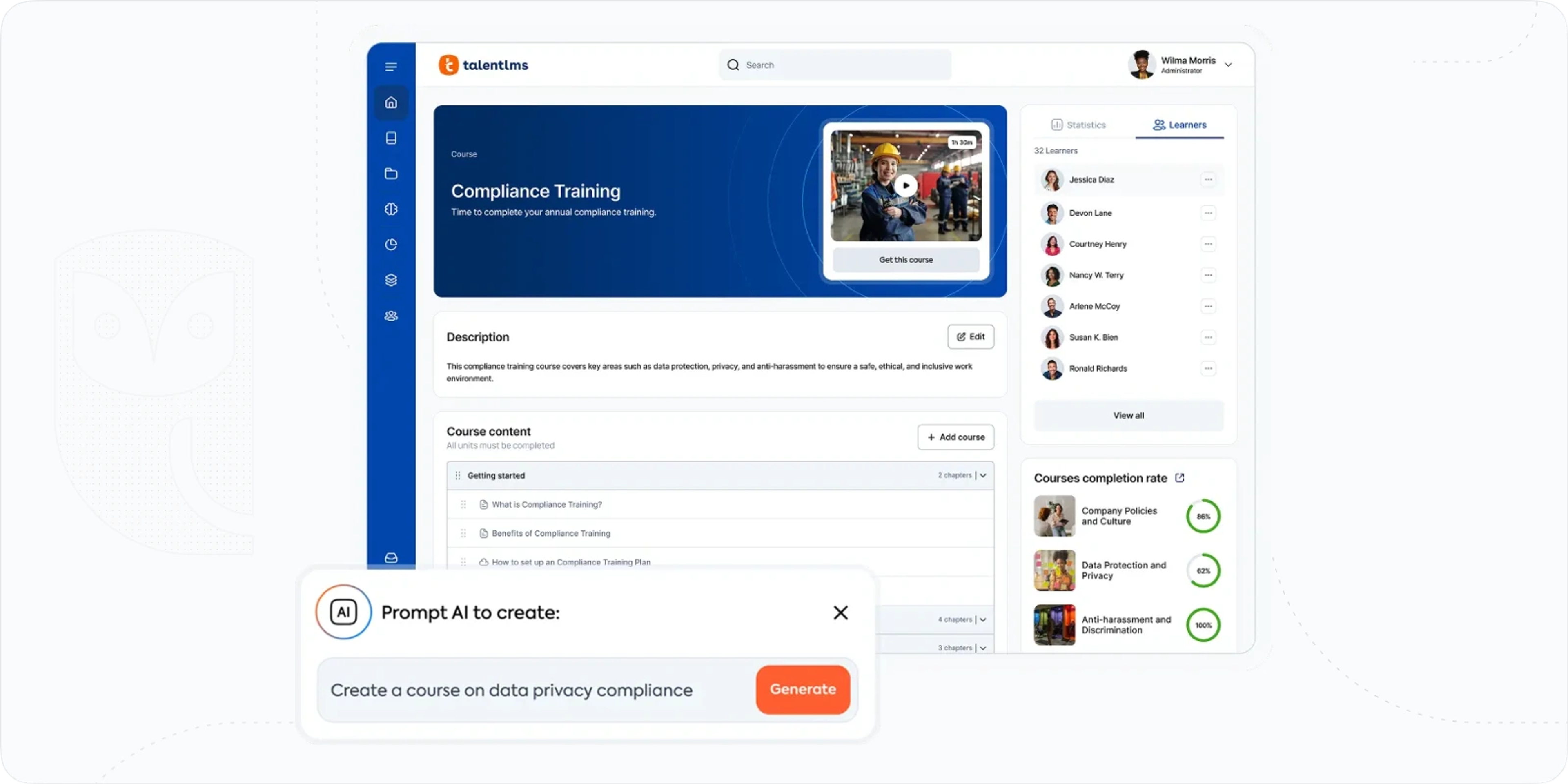 TalentLMS Interace