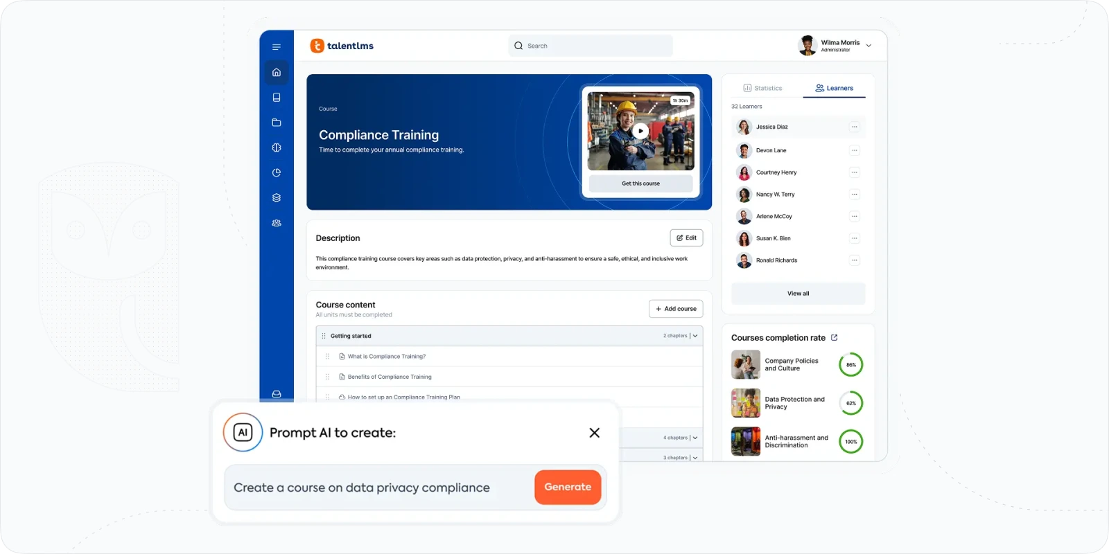 TalentLMS Interace