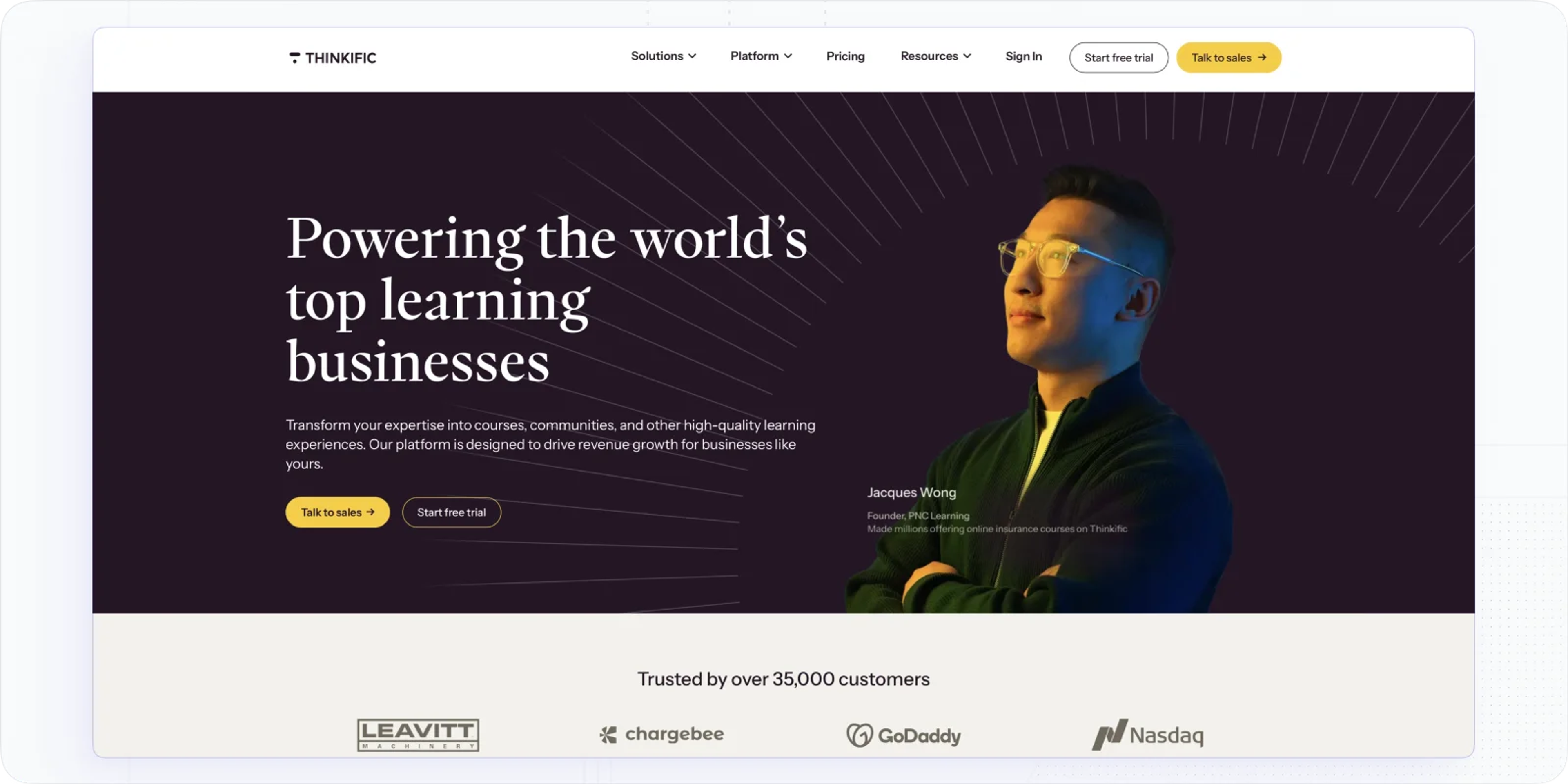 Thinkific - Best for single creators or small online educational business
