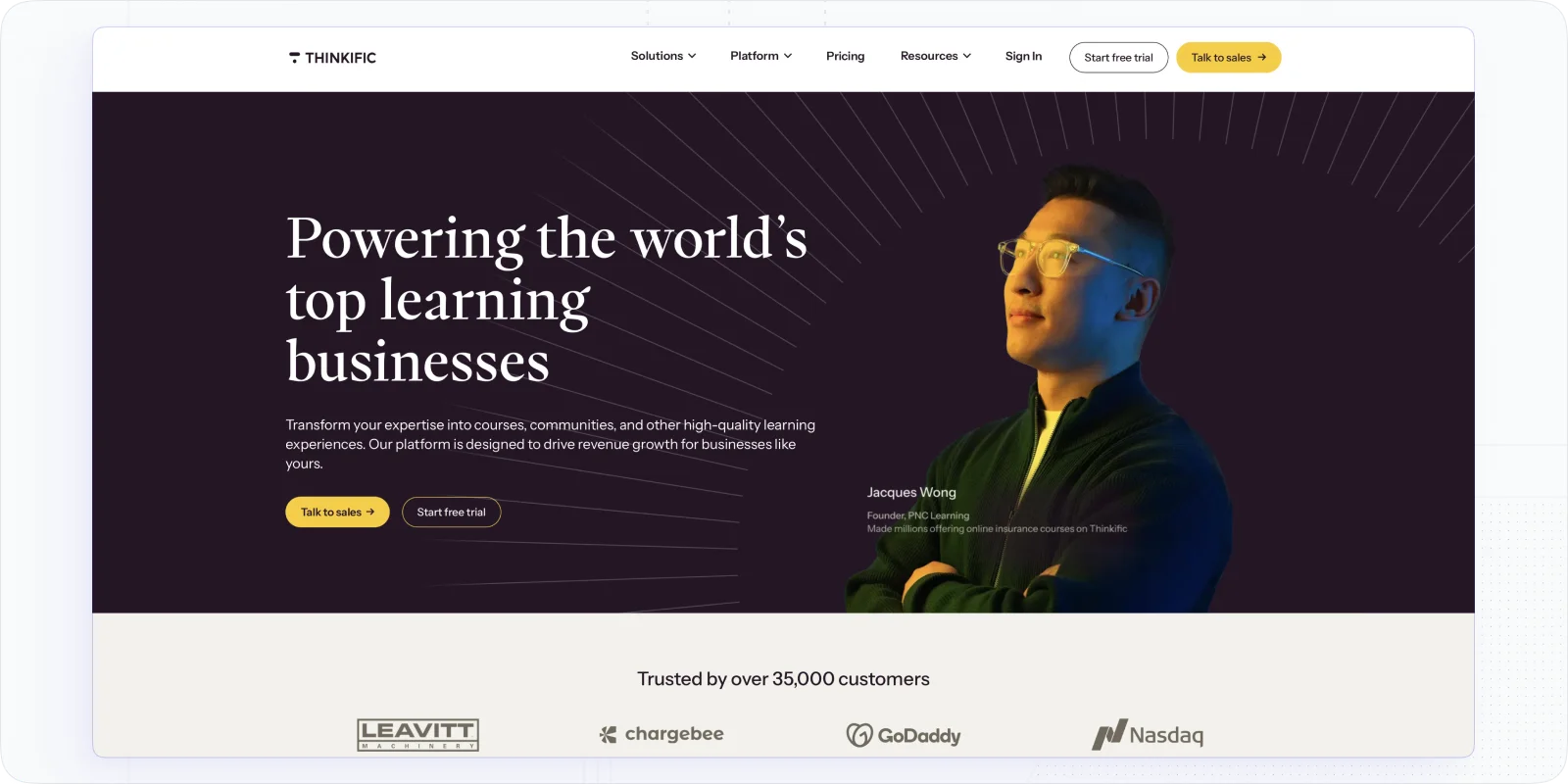 Thinkific - Best for single creators or small online educational business