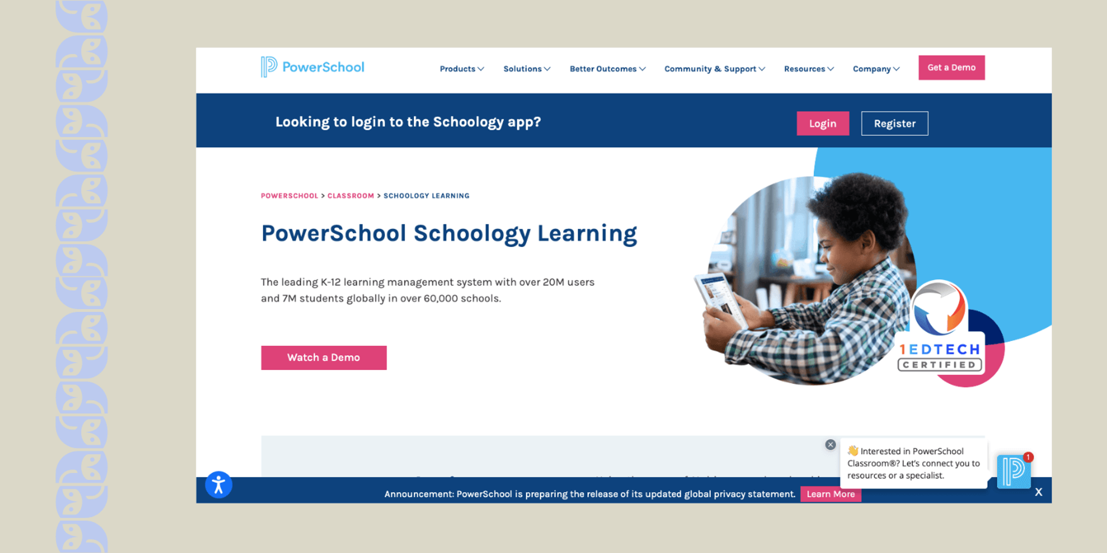 Schoology is Google Classroom altenrative for schools.