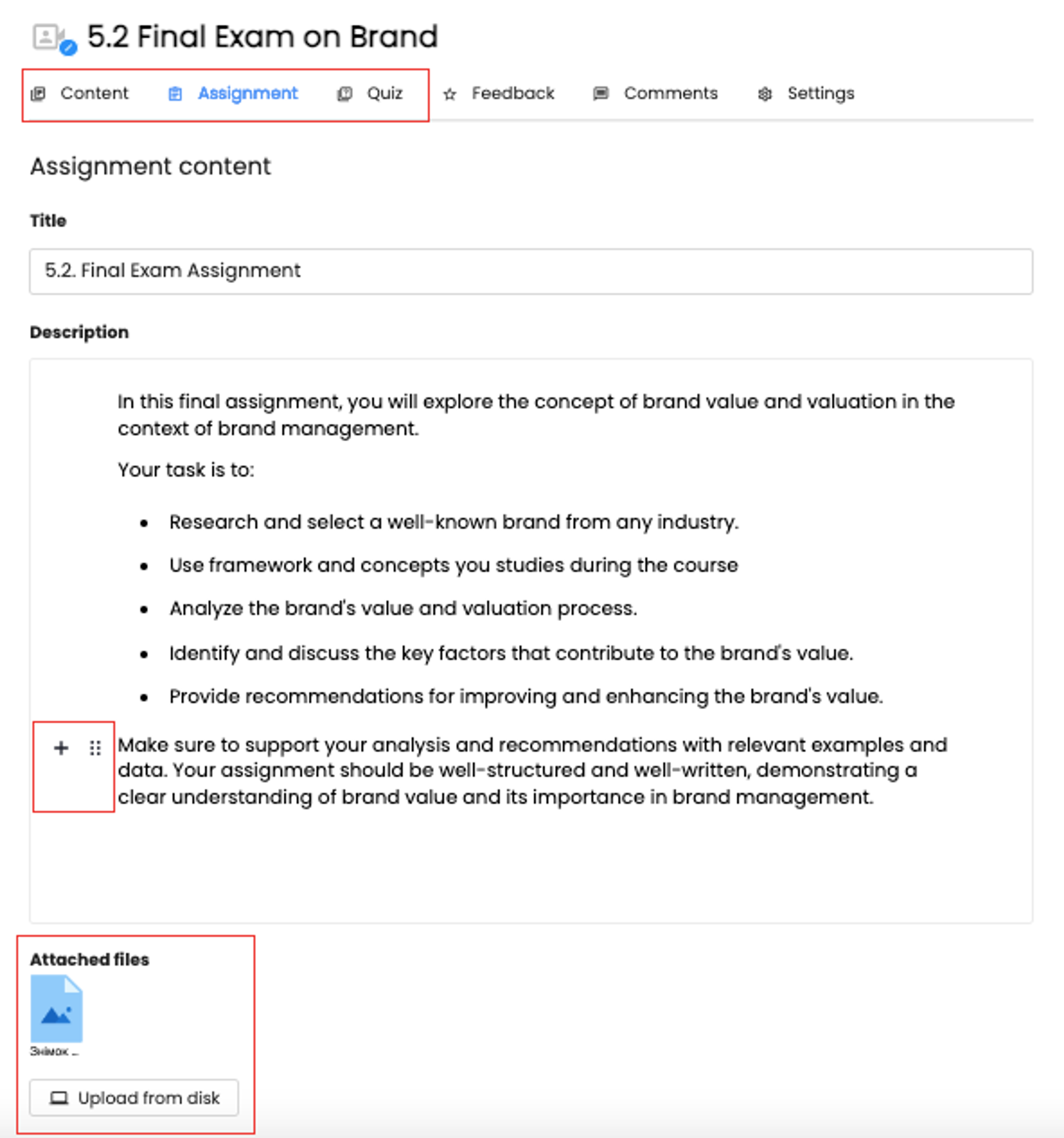 Exam question for online classroom