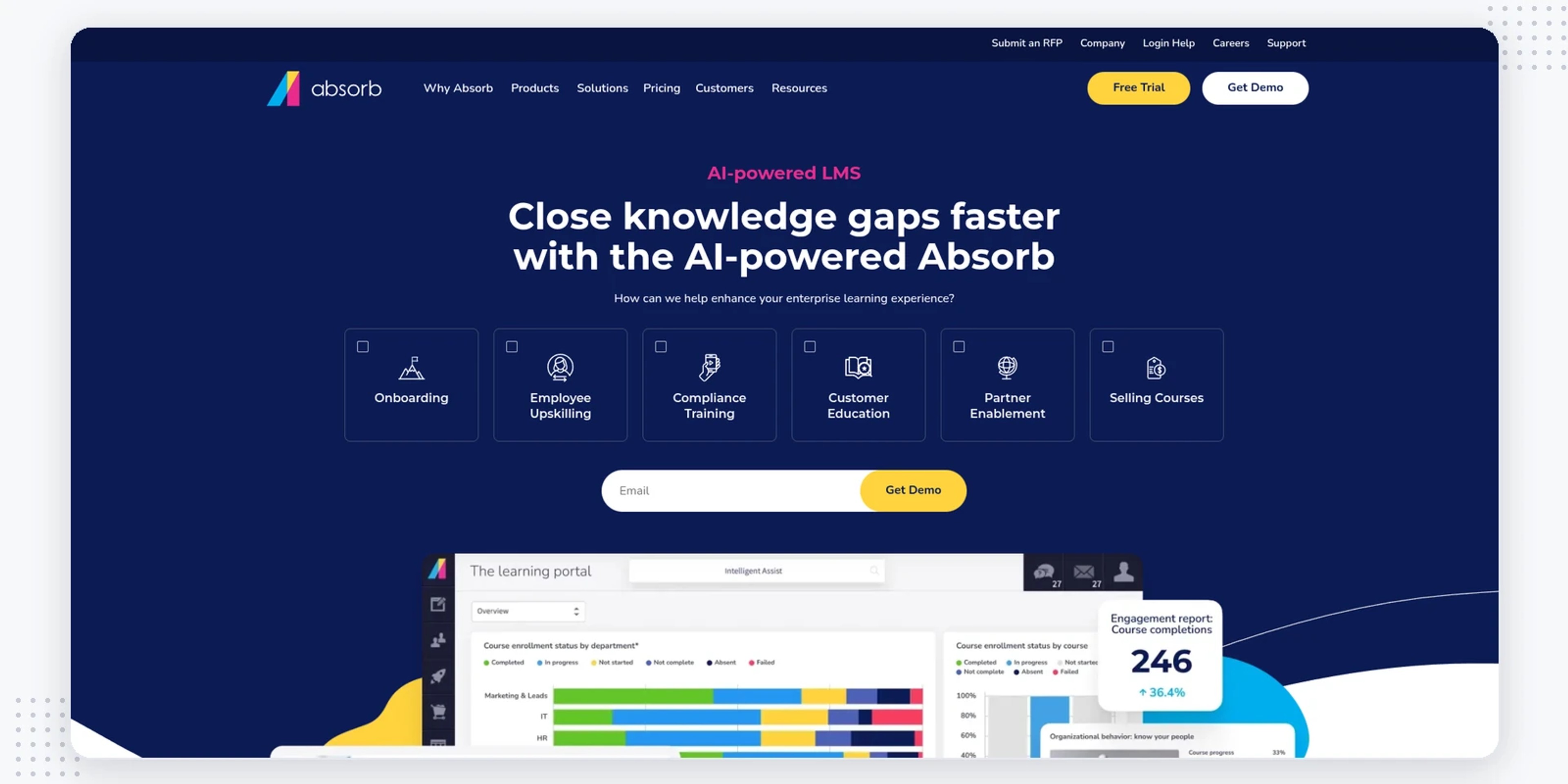 Absorb LMS homepage