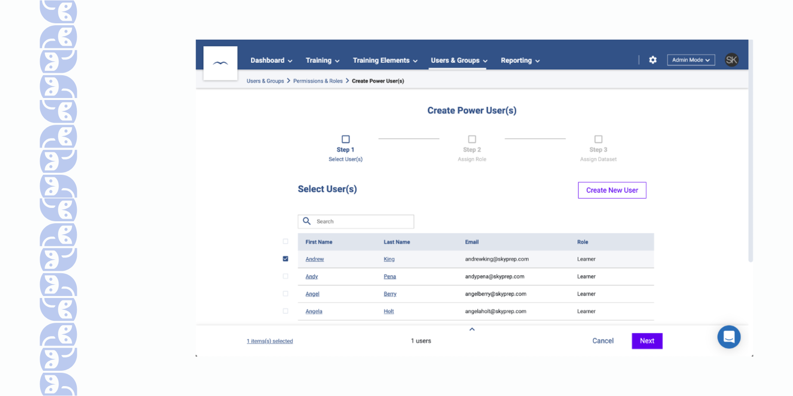 User Management Features SkyPrep