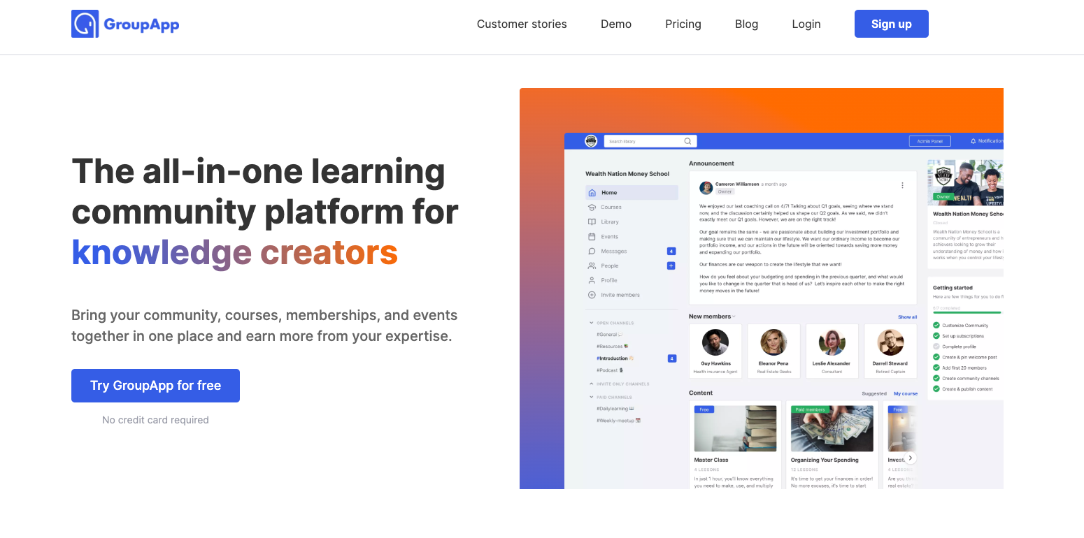 #6. GroupApp — Maven Alternatives to Build Your Cohort Academy