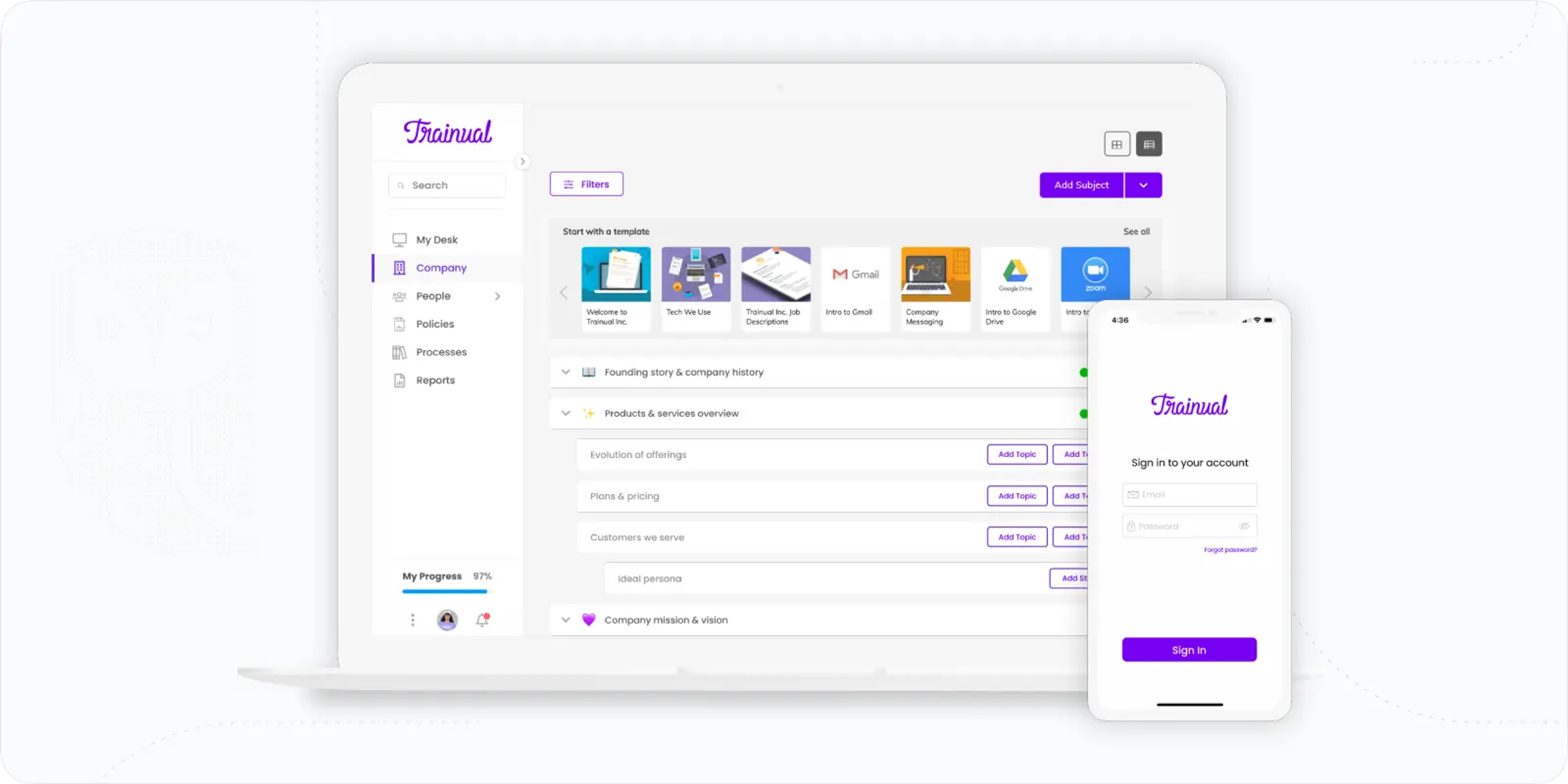 Trainual Interface