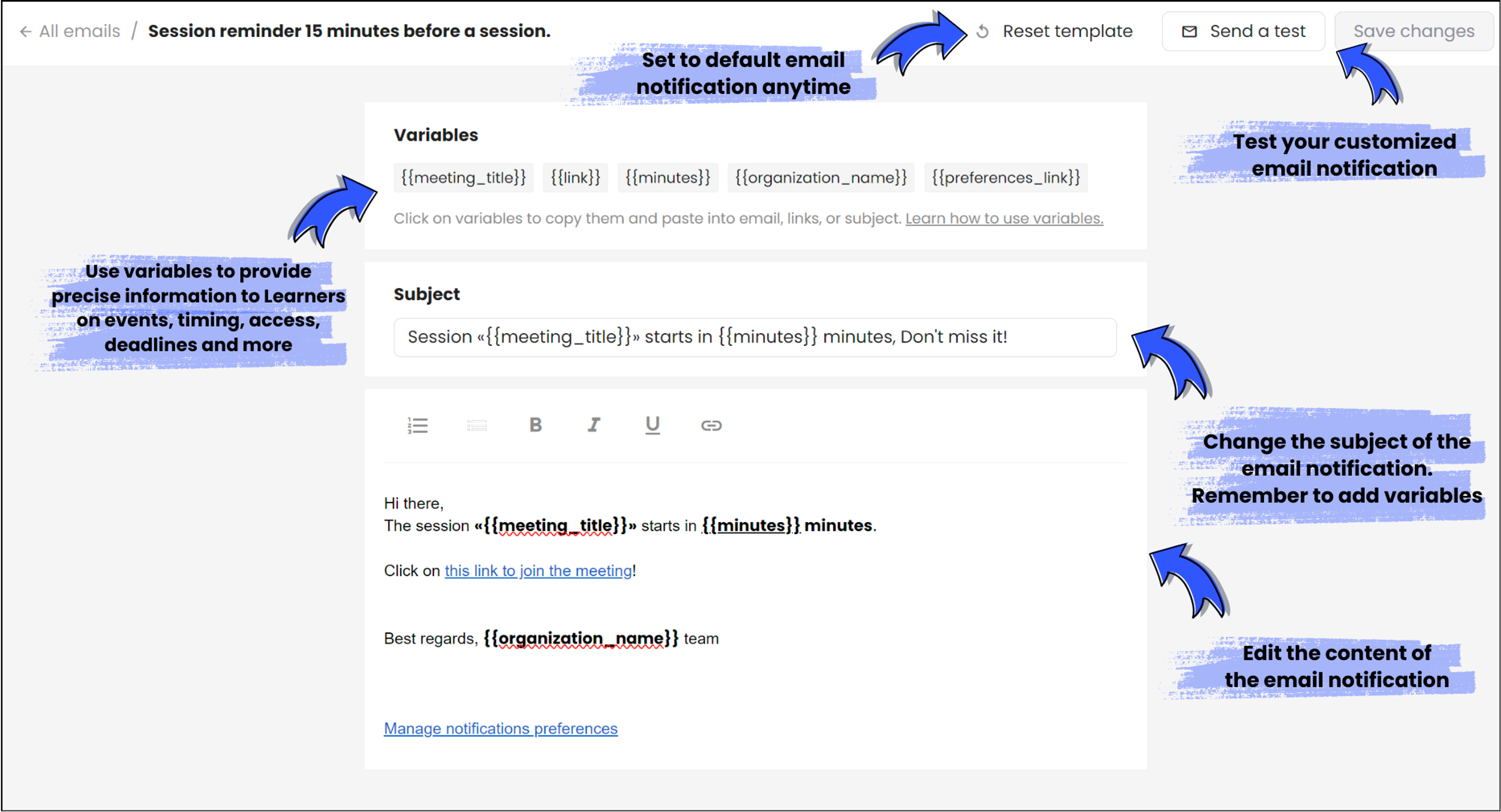 Email Notifications Customization