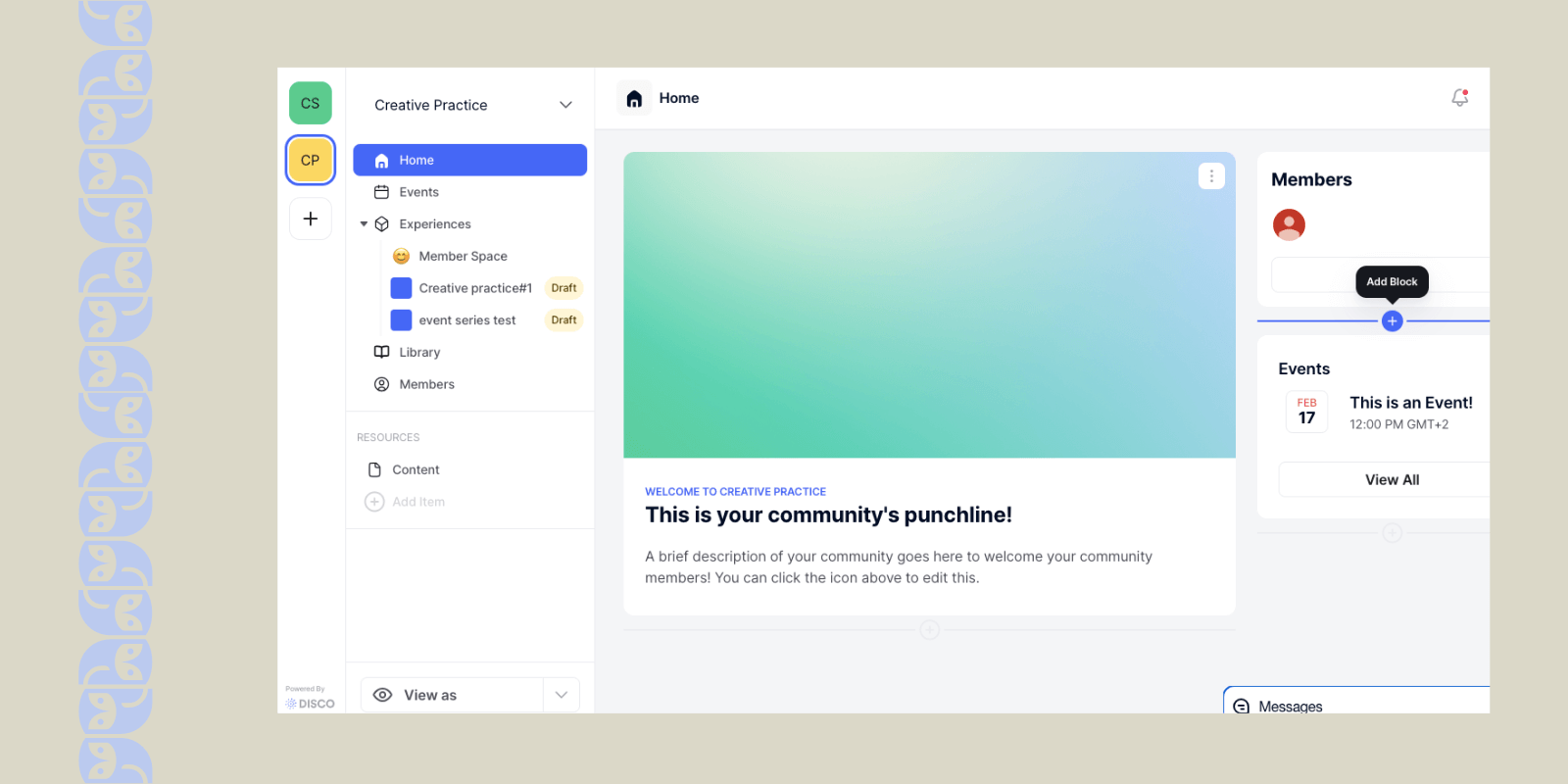 Disco for community learning
