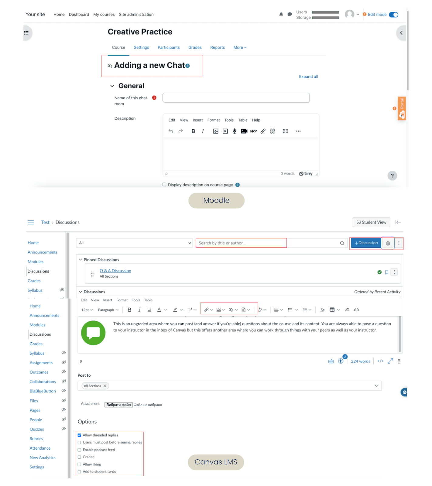 Moodle vs Canvas Engagement Tools