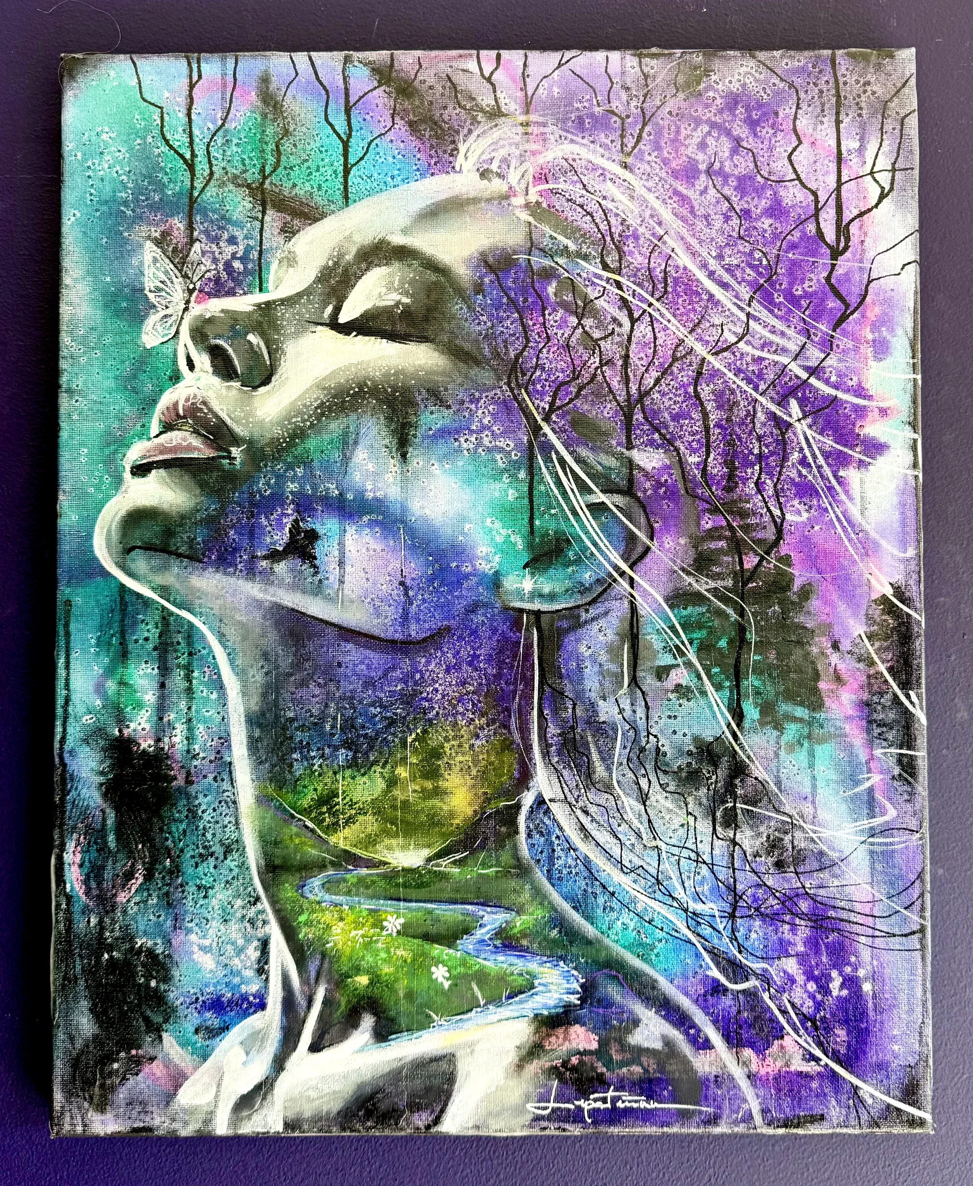 Kunstiteose foto; kirjeldus on lisamisel (sinisool-40x50).