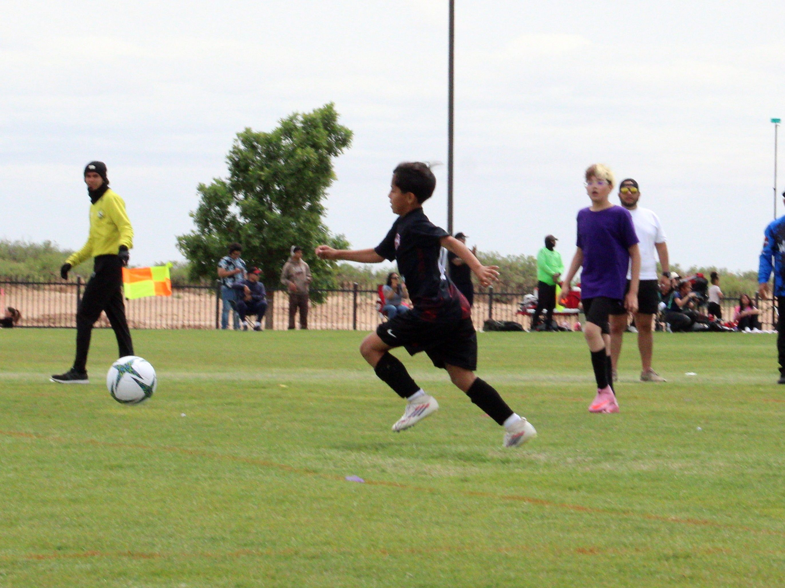 Player running with the ball