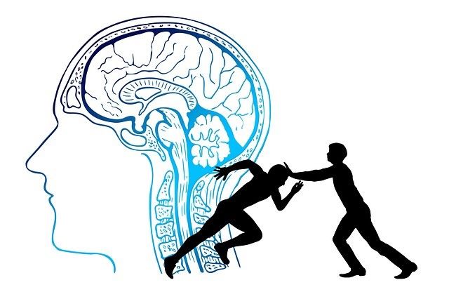 Person transforming negative thoughts into positive ones through NLP