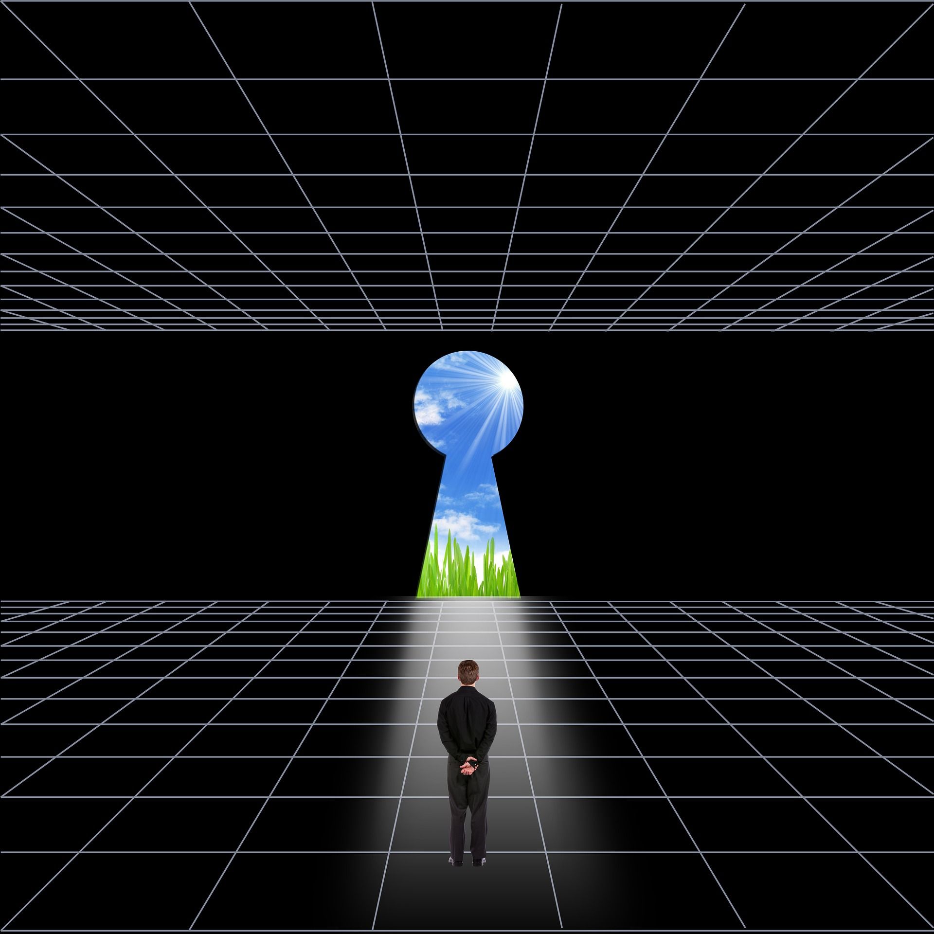 A person reaching upward toward their goals, representing the transformative power of NLP in goal setting and achievement