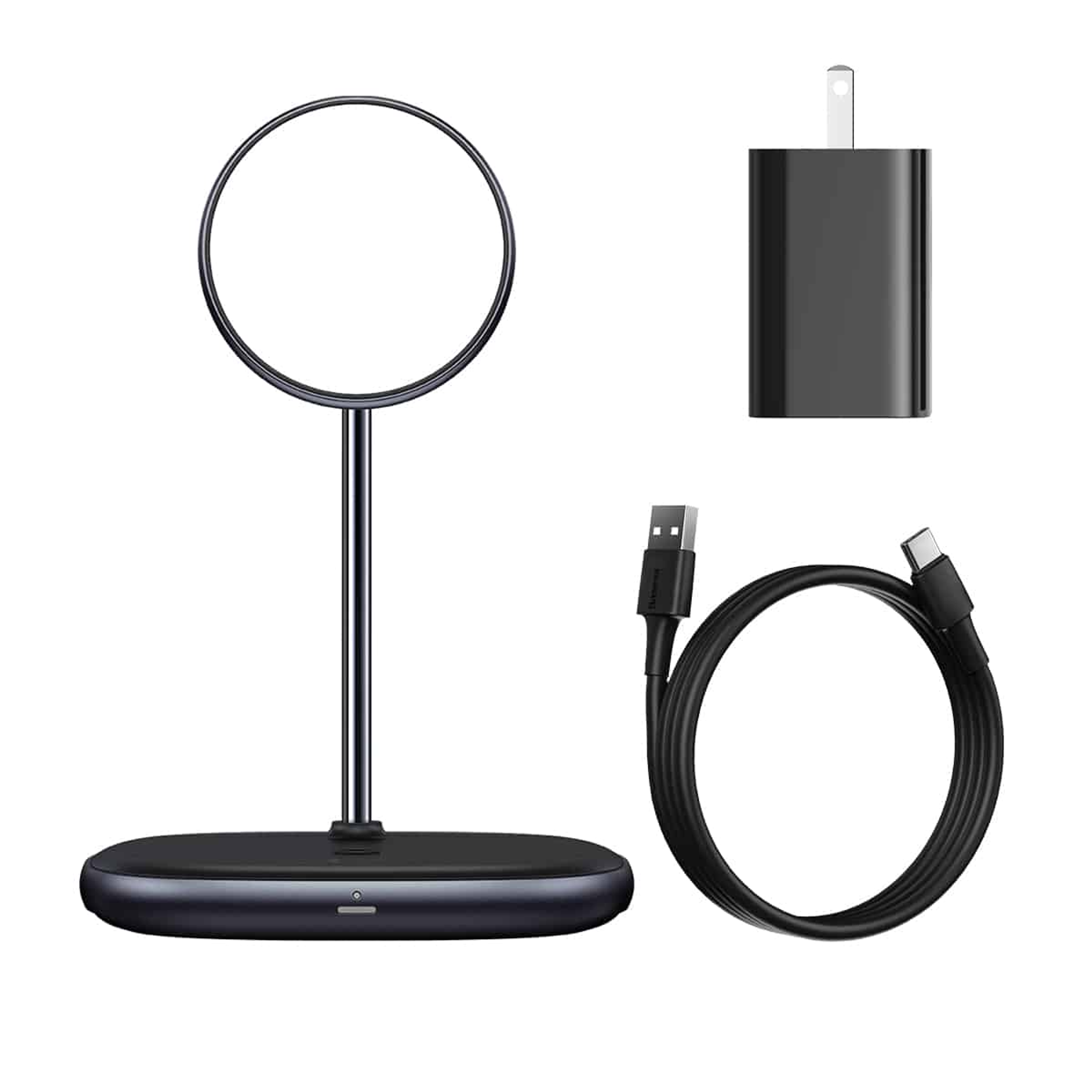 Baseus Swan 2-in-1 Wireless Magnetic Charging Bracket, 20W – Black