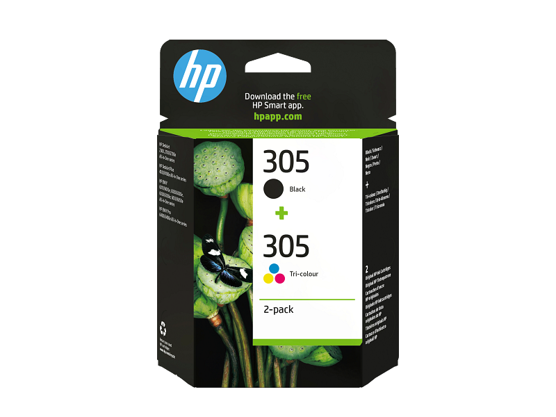 HP 305 Black/Tri-color Original Ink Printer Cartridges Combo