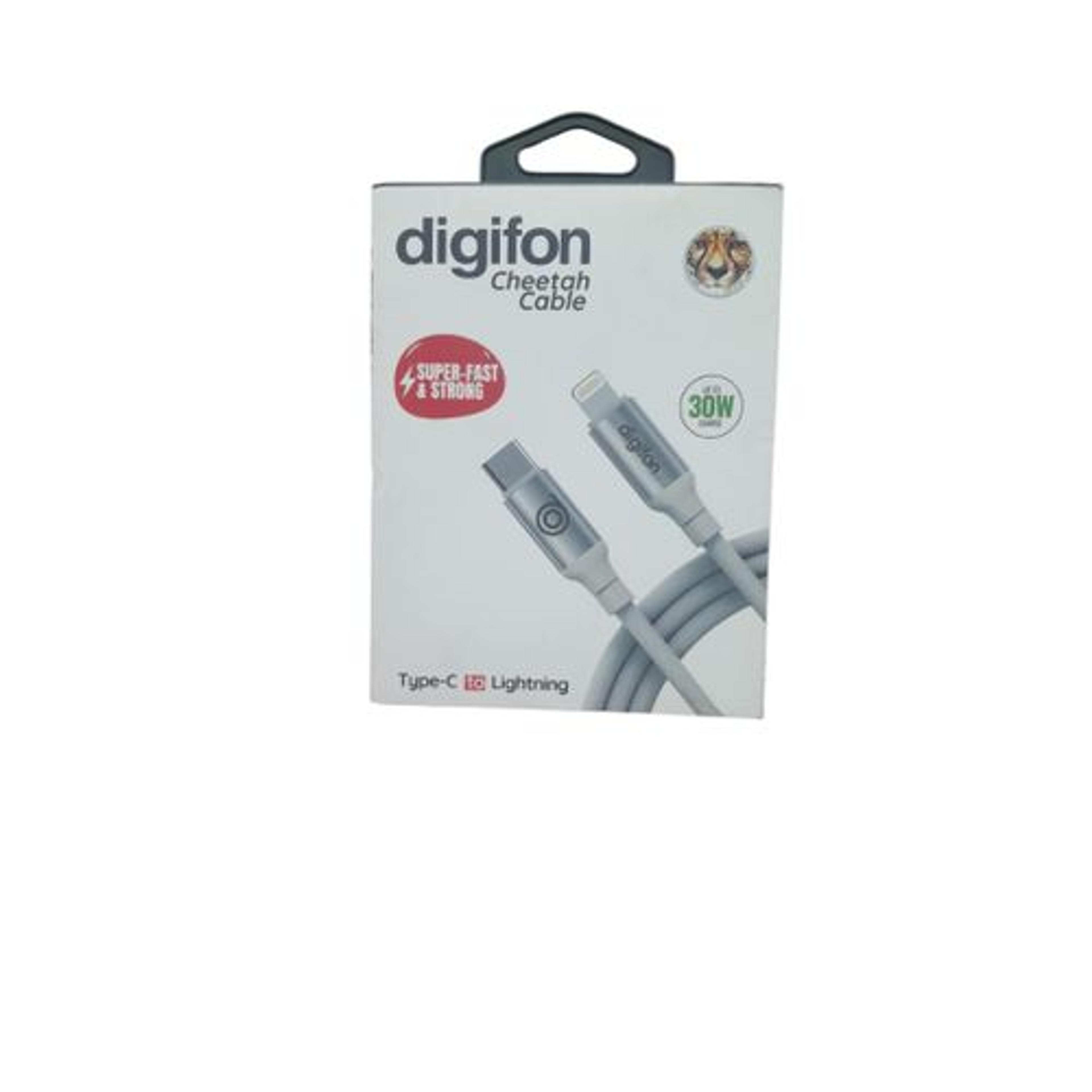 DIGIFON TYPE-C TO LIGHTNING 30W CABLE 1.8M BLACK