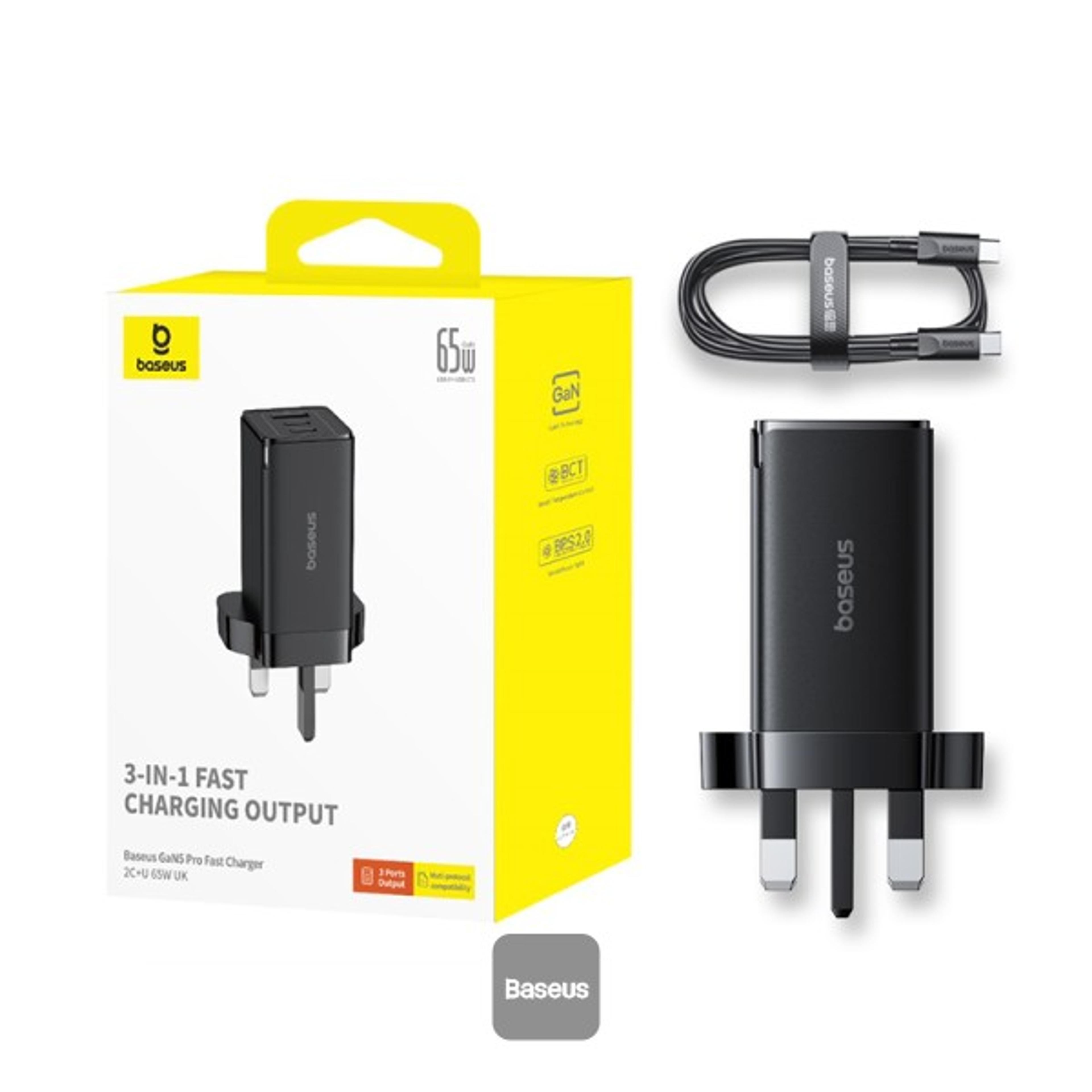 Baseus 65W GaN Fast Charger 2C+U Plug