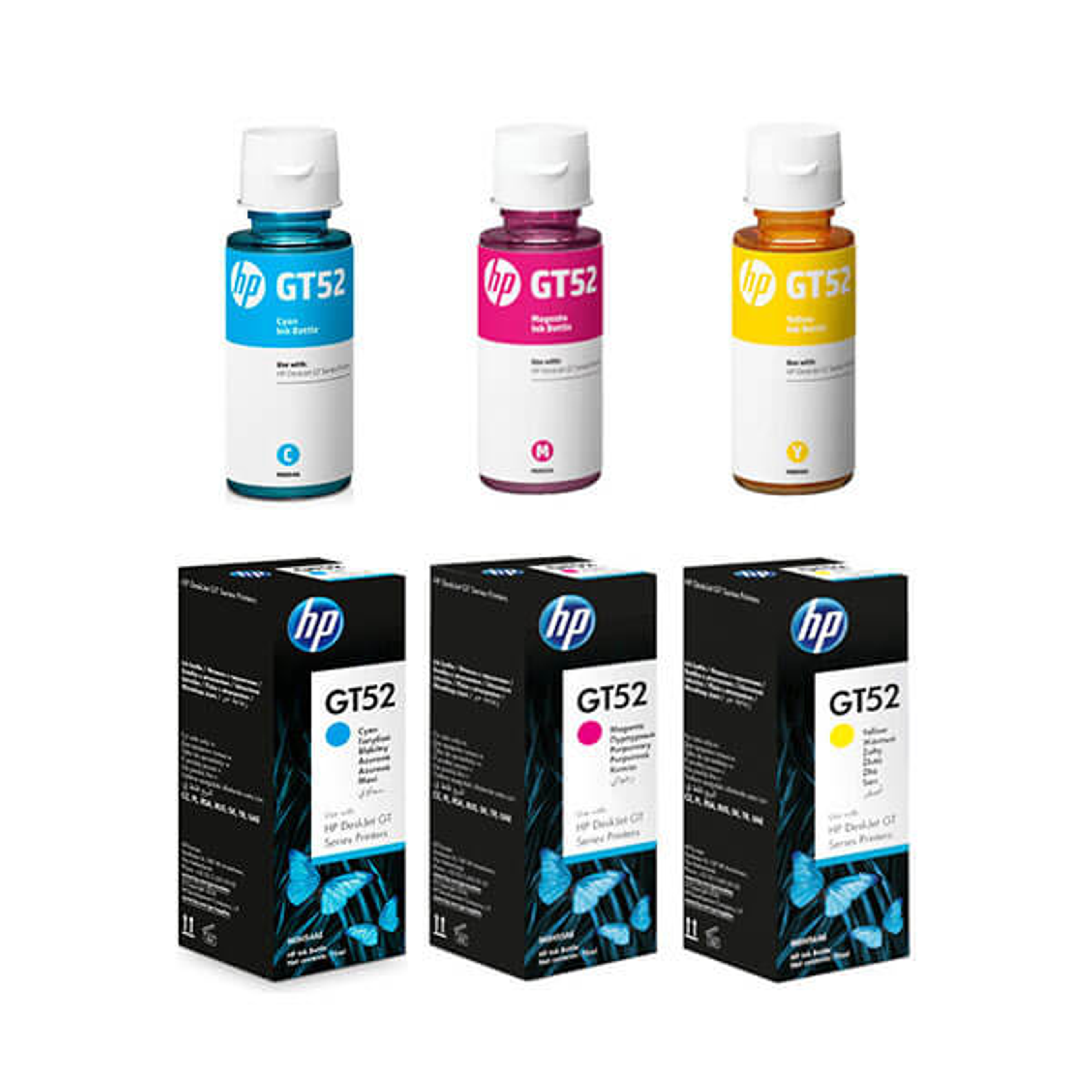 HP GT52 70-ML Yellow | Cyan | Magenta Original Ink Bottle