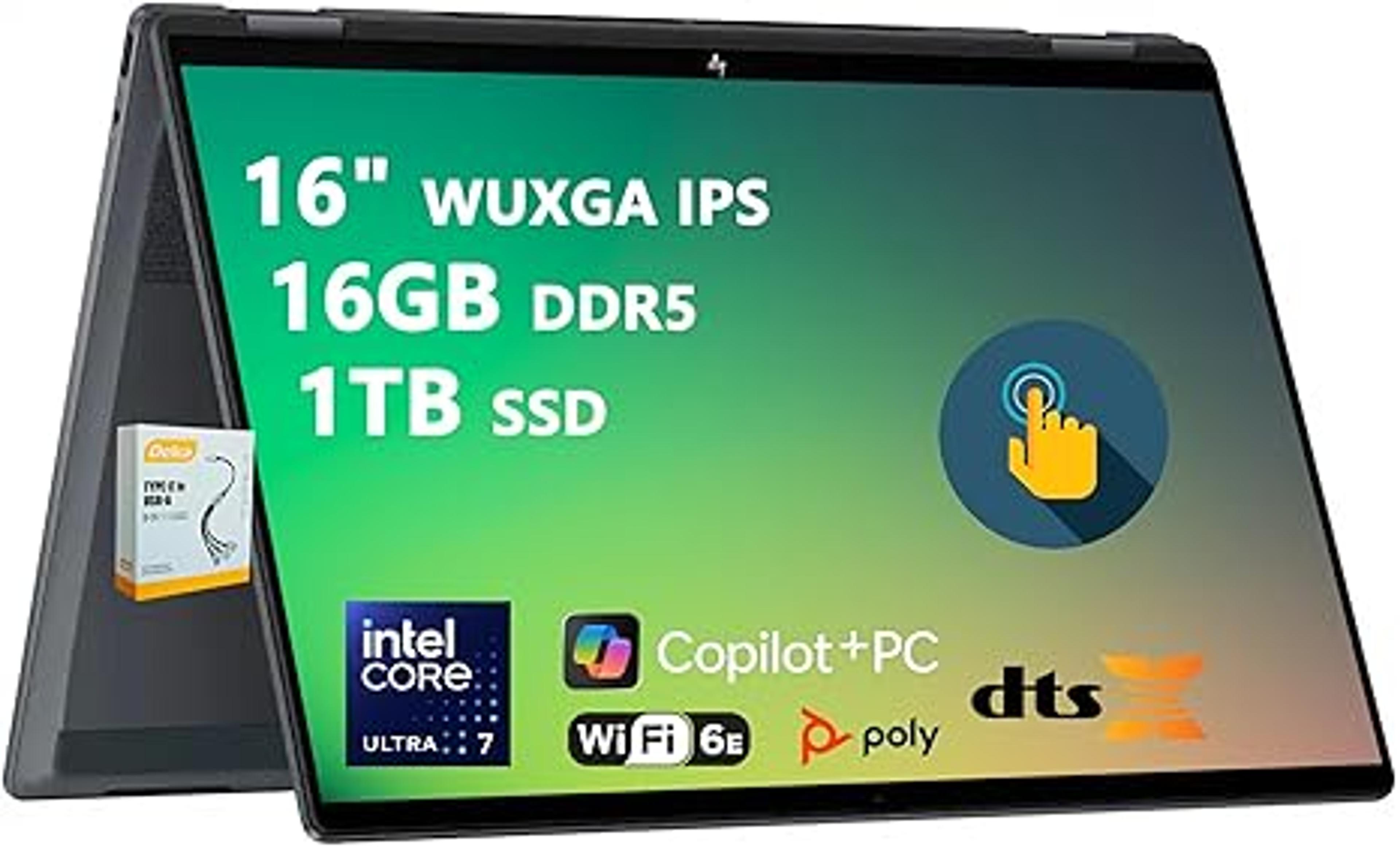Hp OmniBook X Flip 16 2-in-1 – Intel Core Ultra 7 256V Processor.- 16GB RAM – 1TB SSD – 16” 2k Full HD Convertible Touchscreen Display. – Windows 11- 1 Year Warranty.