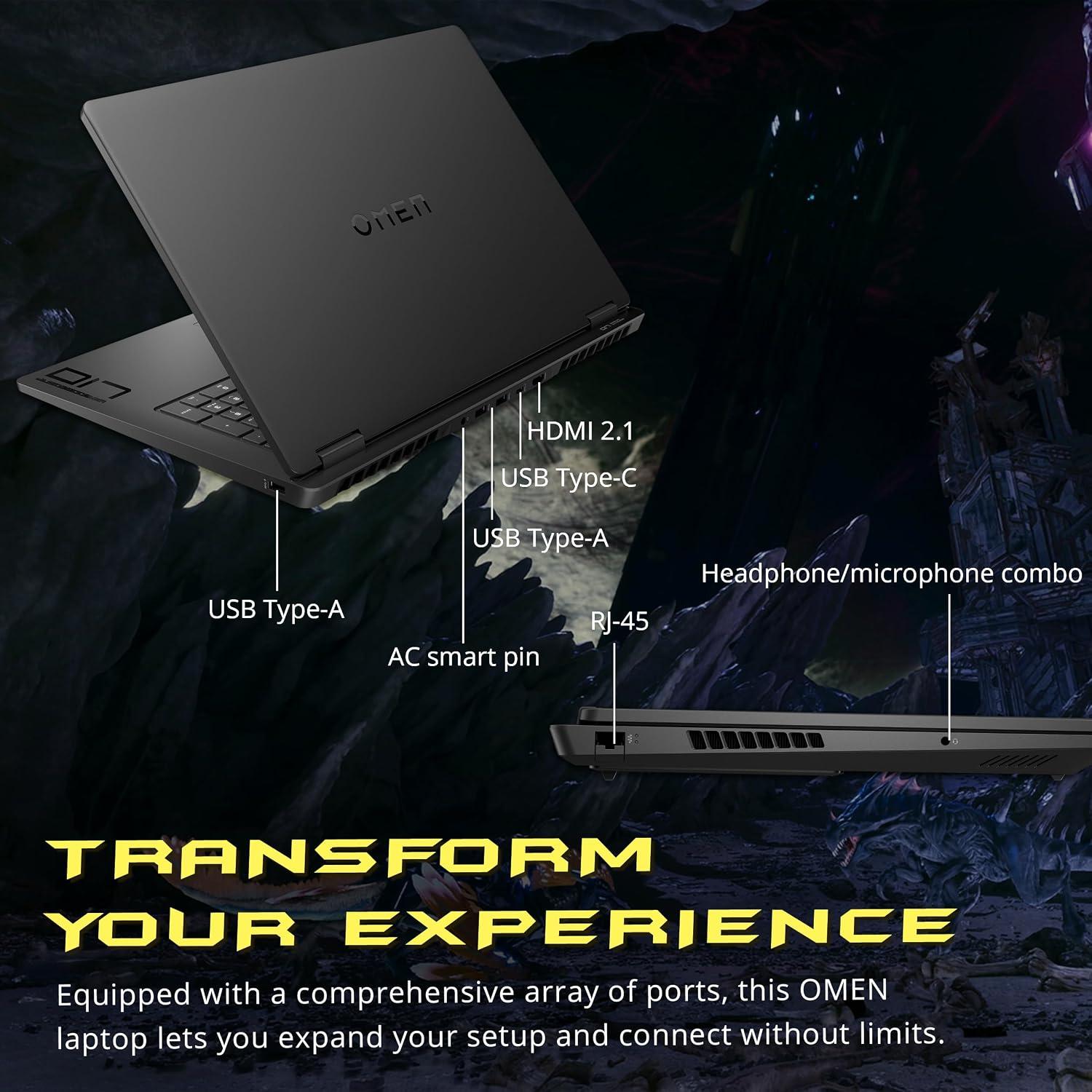 HP OMEN 17 Gaming Laptop – AMD Ryzen AI 9 365 10-Core Processor, 32GB DDR5 RAM, 1TB SSD, NVIDIA GeForce RTX 5060 8GB, 17.3-inch FHD 144Hz Display & RGB Keyboard