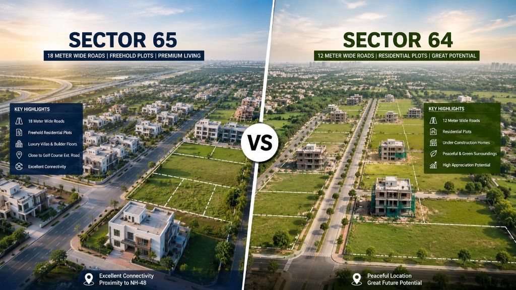 Sector 64 vs Sector 65 Faridabad — Which Is Better for Plot Investment?