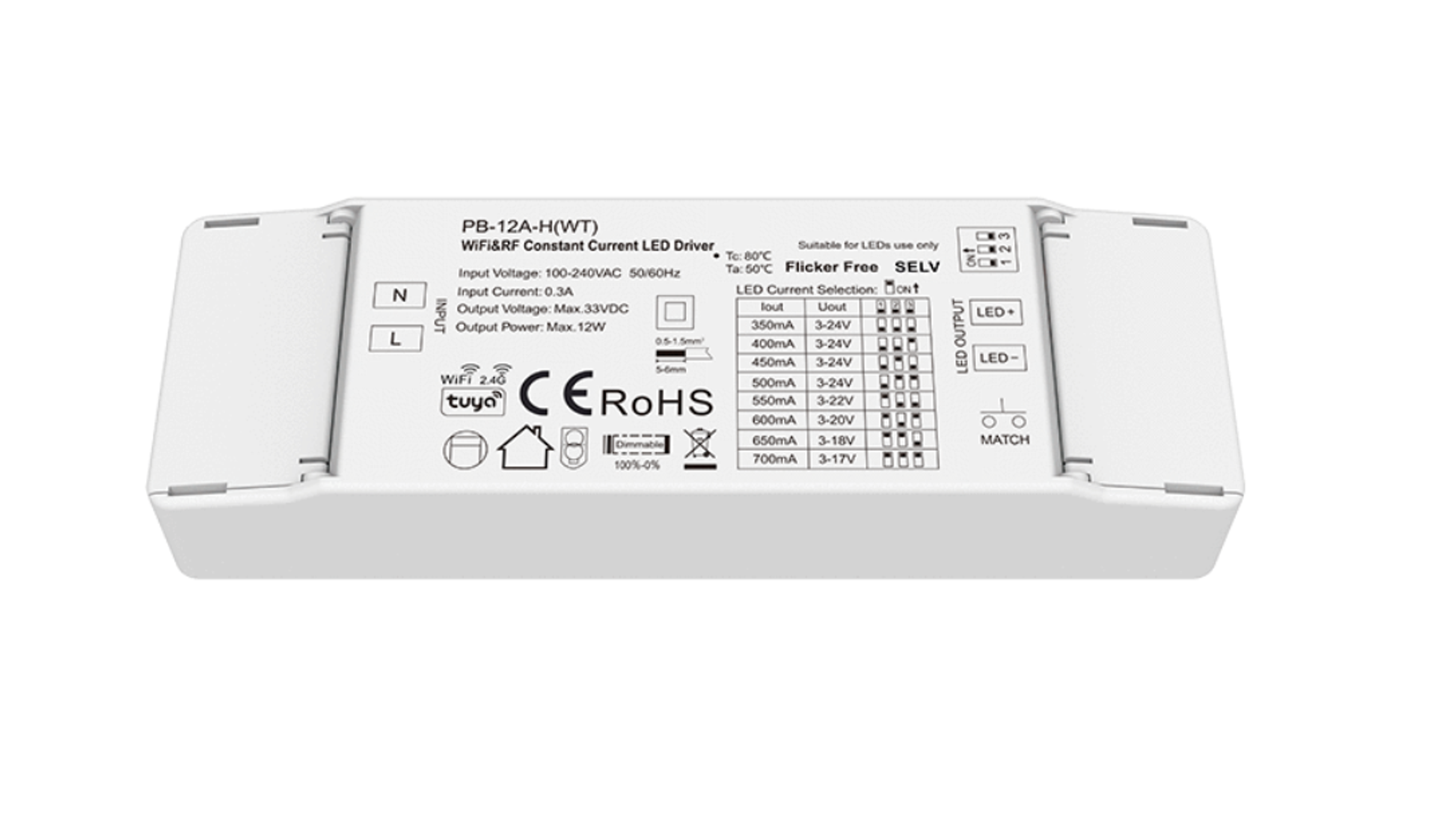Skydance PB-12A-H(WT) / PB-12A-L(WT) 12W LED Driver