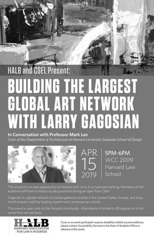Mark Lee with Larry Gagosian at Harvard - Monday, April 15