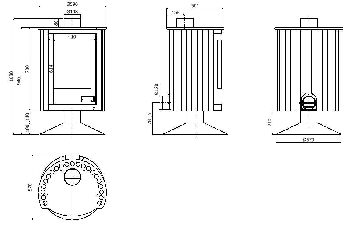 Krbová kamna MASTERFLAMME ® Piccolo II 19