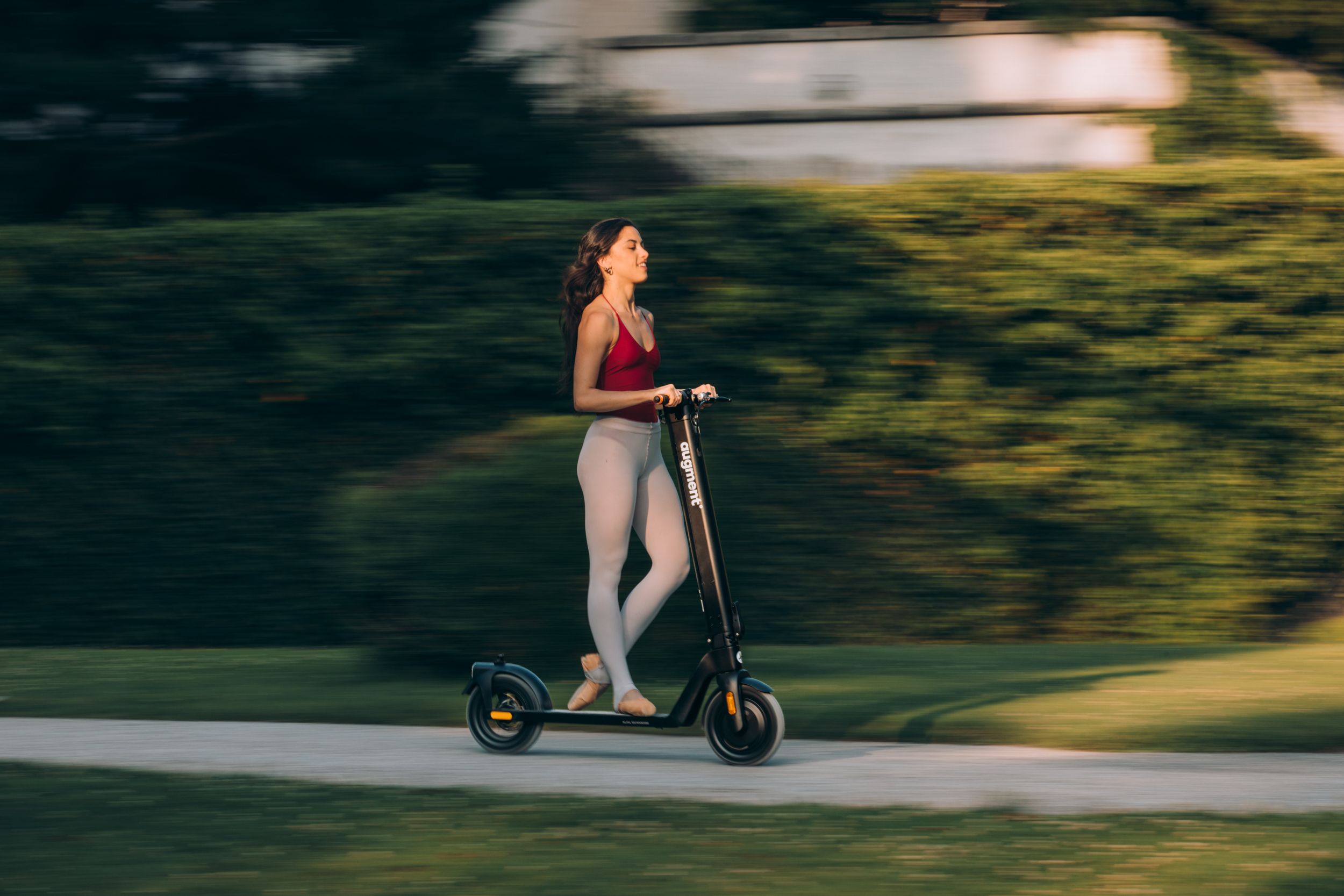 girl riding scooter