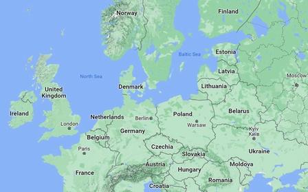 Et kort over Europa
