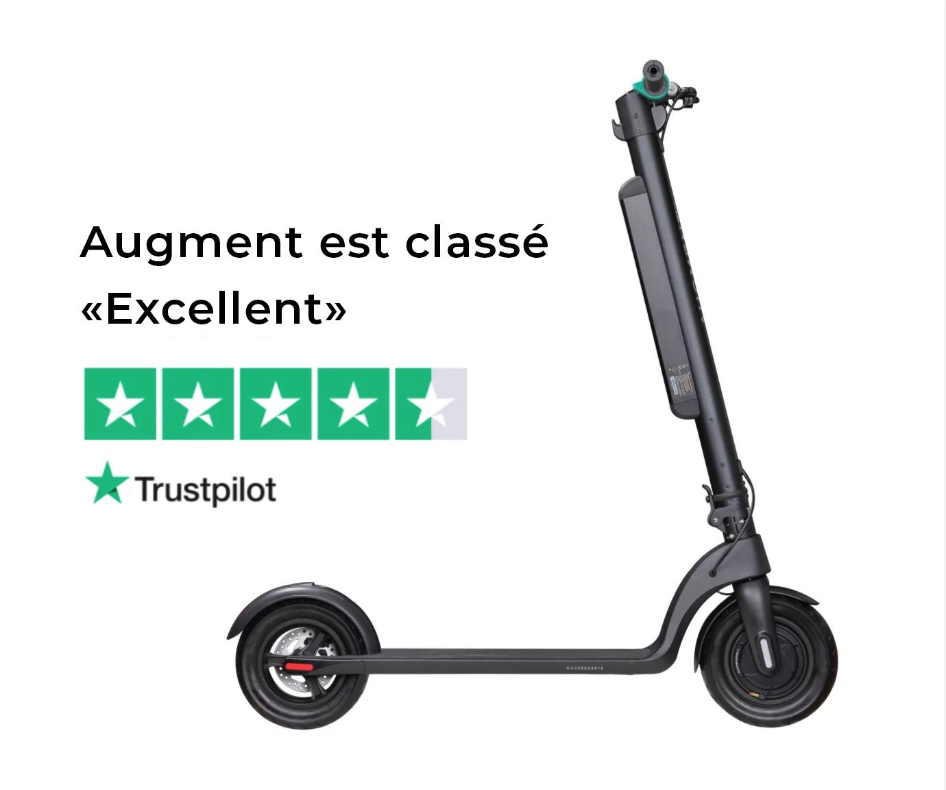 Augment noté excellent pour son service de trottinette électrique à la location