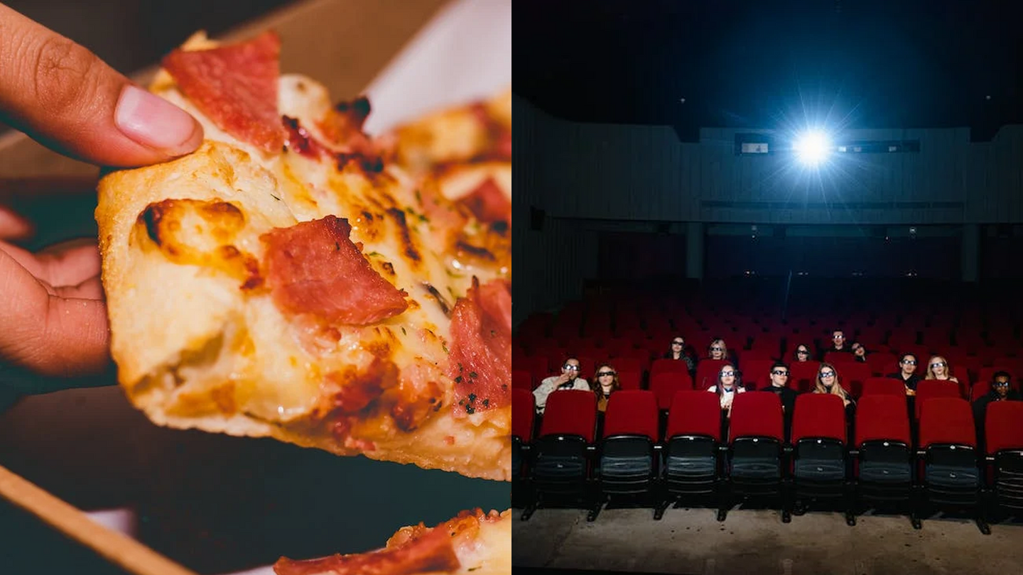 Pizza og kinosal