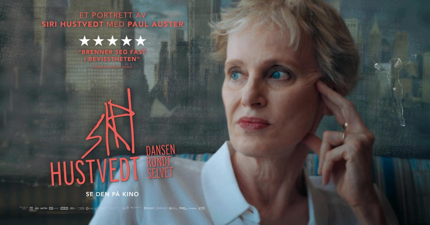 Liggende poster til filmen med bilde av Siri Hustvedt