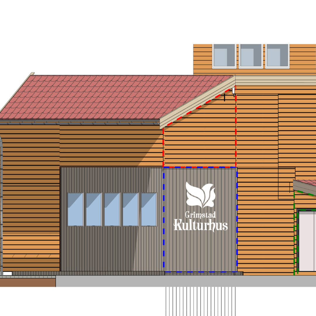 Bilde av plassering av de nye skjermene på veggen
