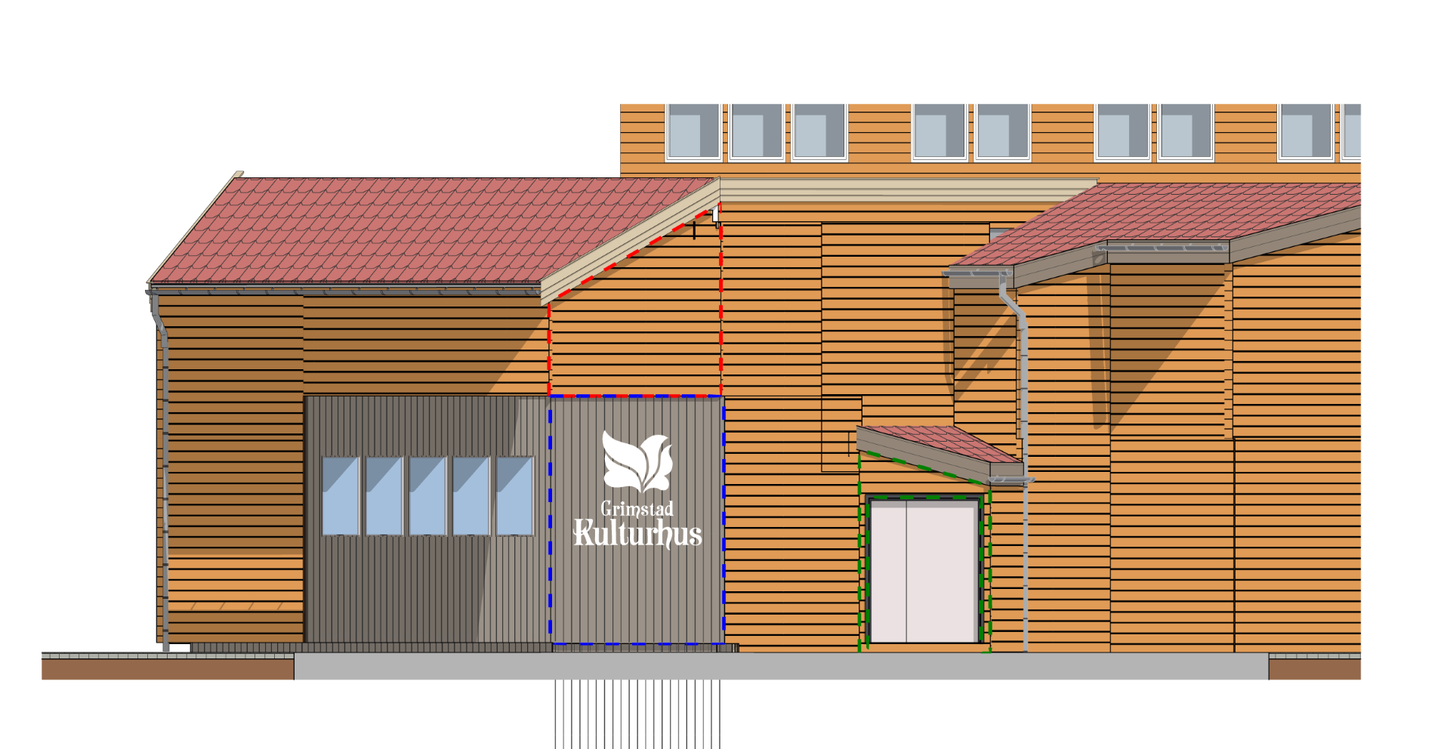 Bilde av plassering av de nye skjermene på veggen
